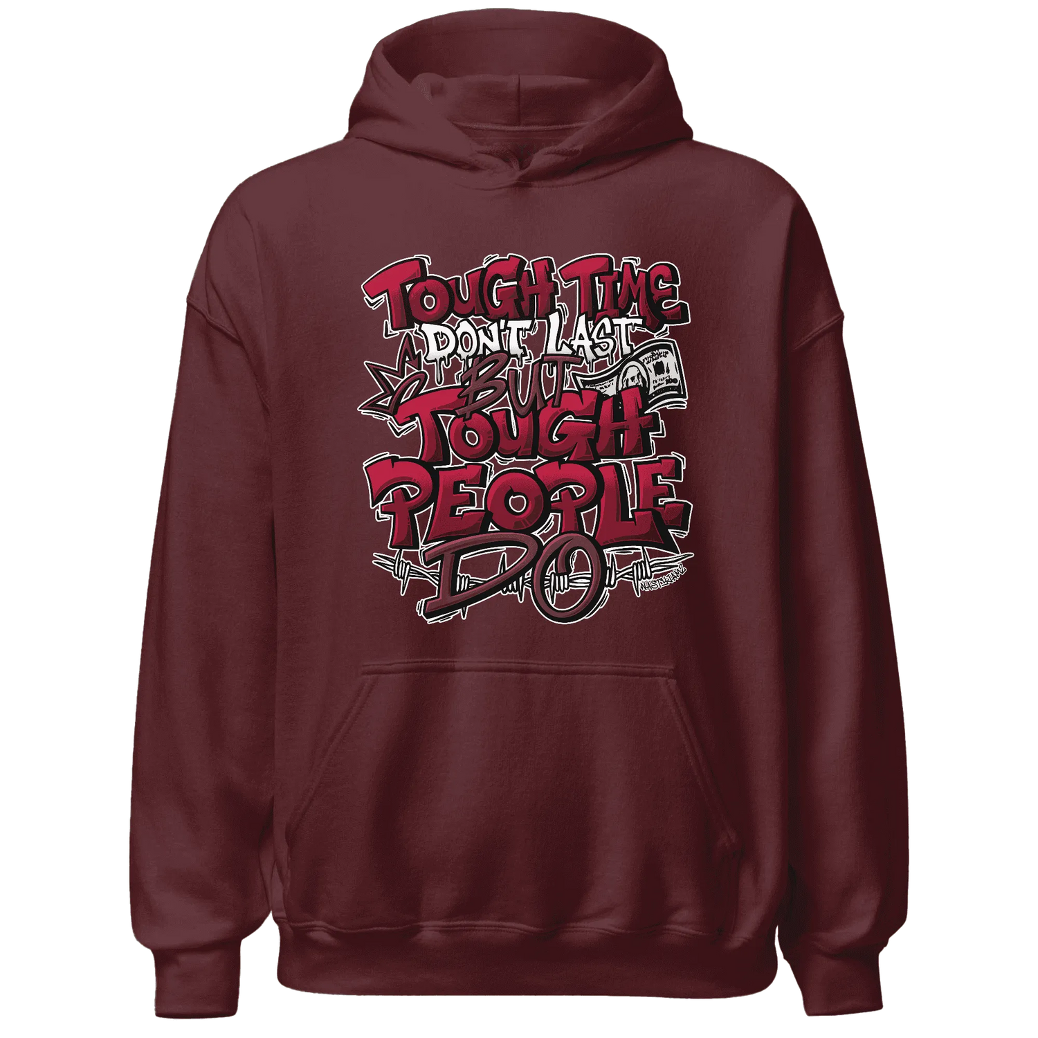 High-White-Team-Red-1s-Hoodie-Match-Tough-People-Never-Fall