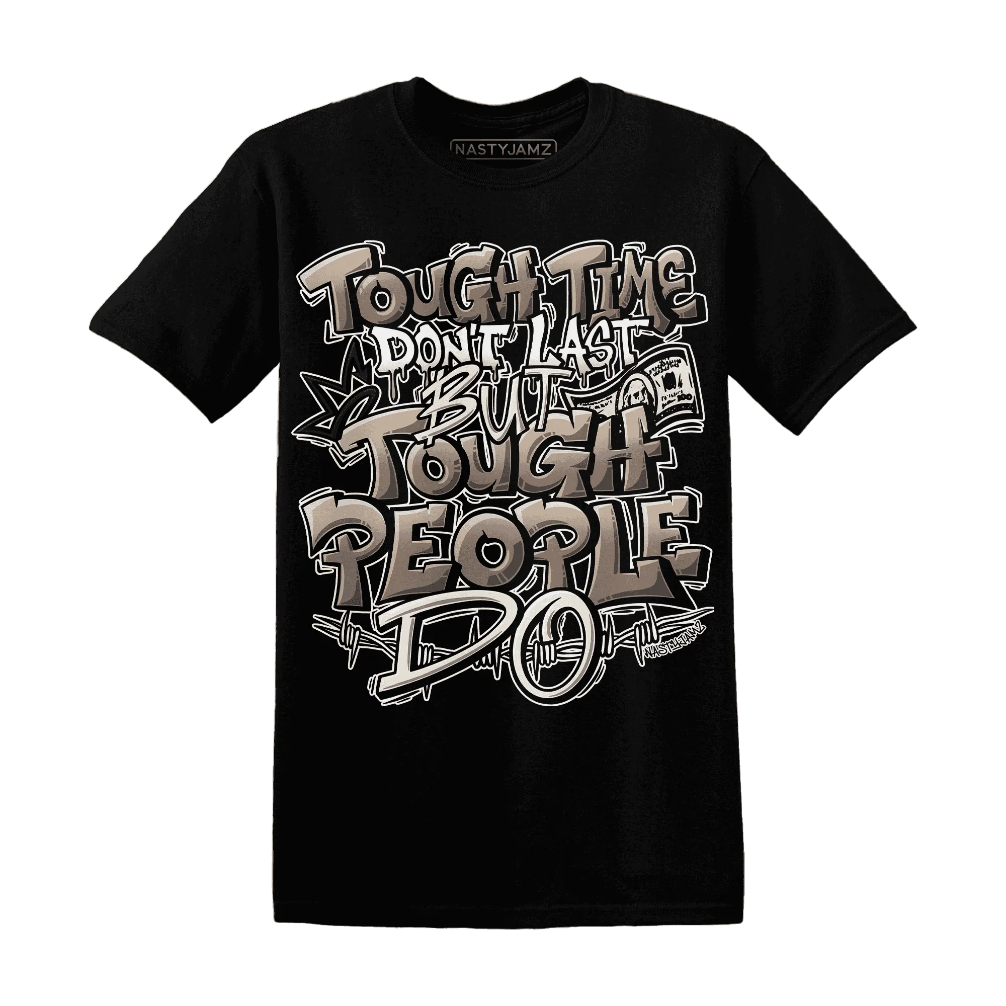 NastyJamz-Low-Mocha-1s-T-Shirt-Match-Tough-People-Never-Fall