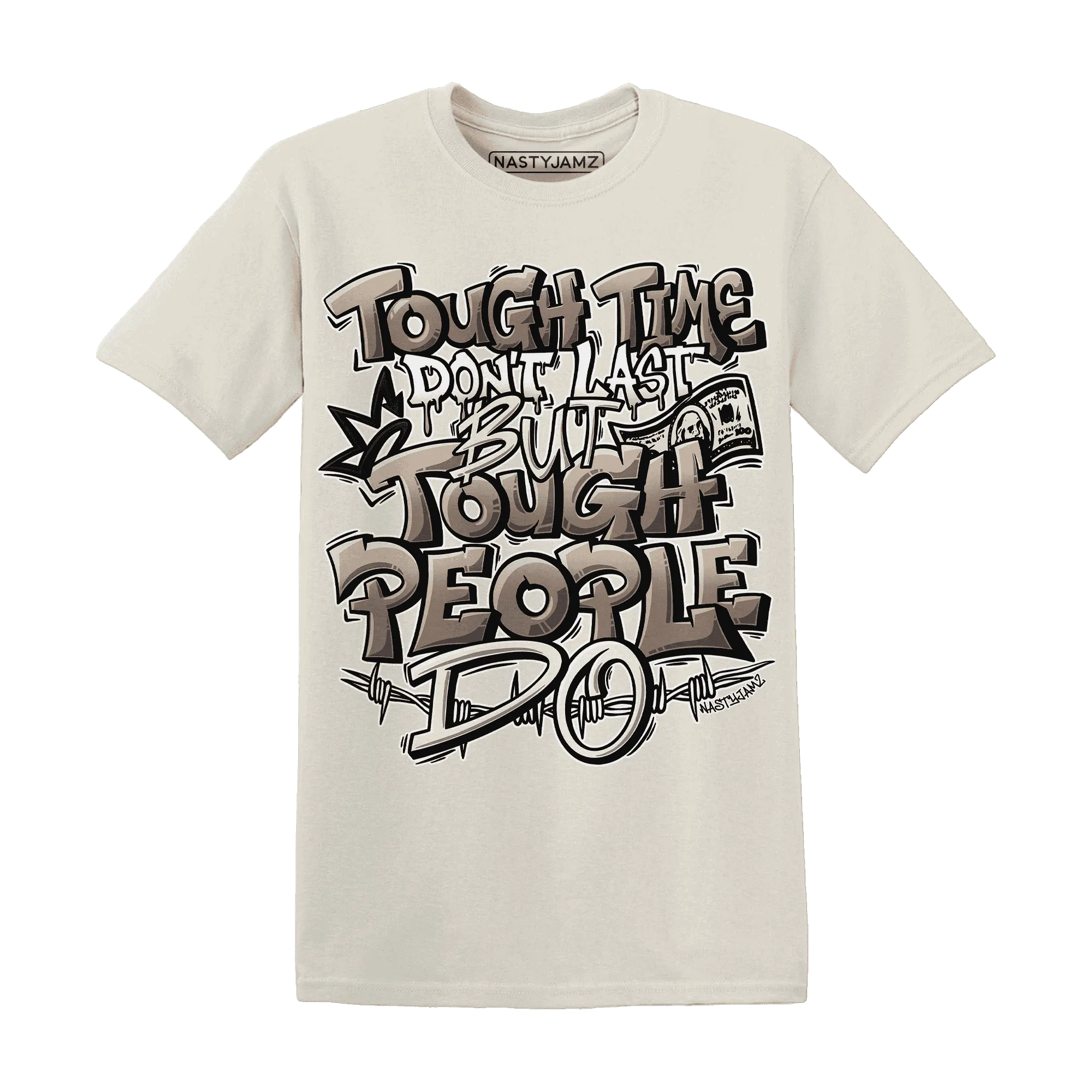 NastyJamz-Low-Mocha-1s-T-Shirt-Match-Tough-People-Never-Fall