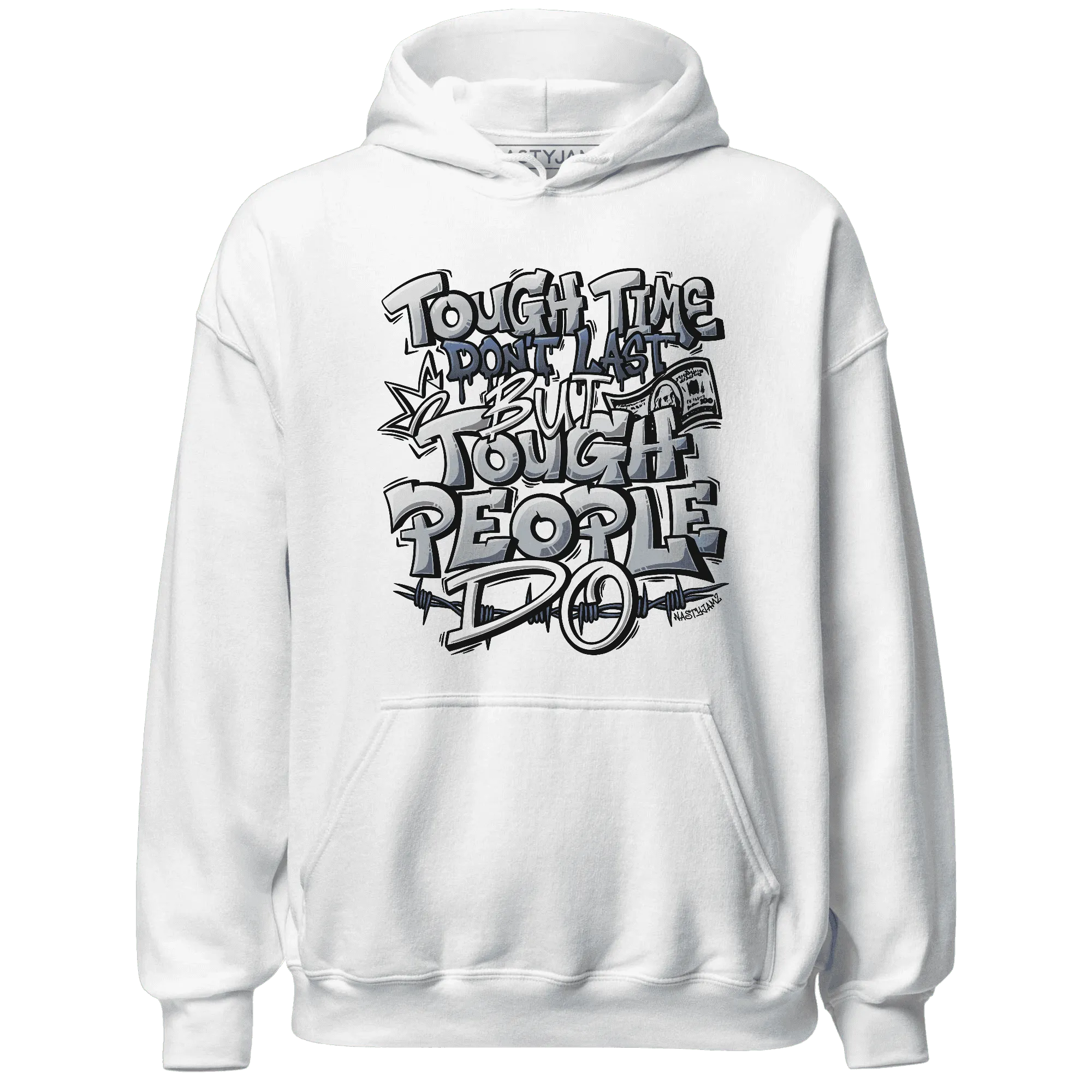 Mid-Diffused-Blue-Grey-1s-Hoodie-Match-Tough-People-Never-Fall