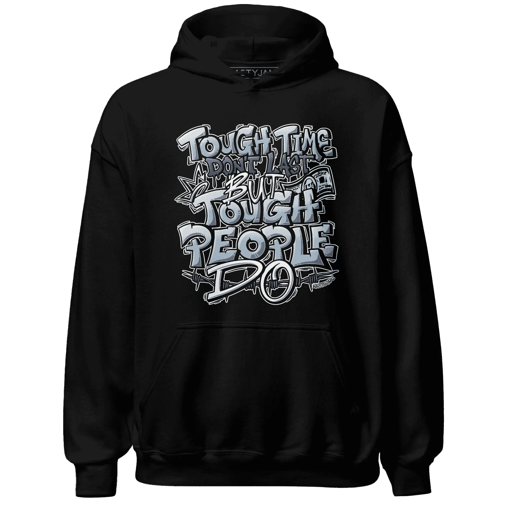 Mid-Diffused-Blue-Grey-1s-Hoodie-Match-Tough-People-Never-Fall