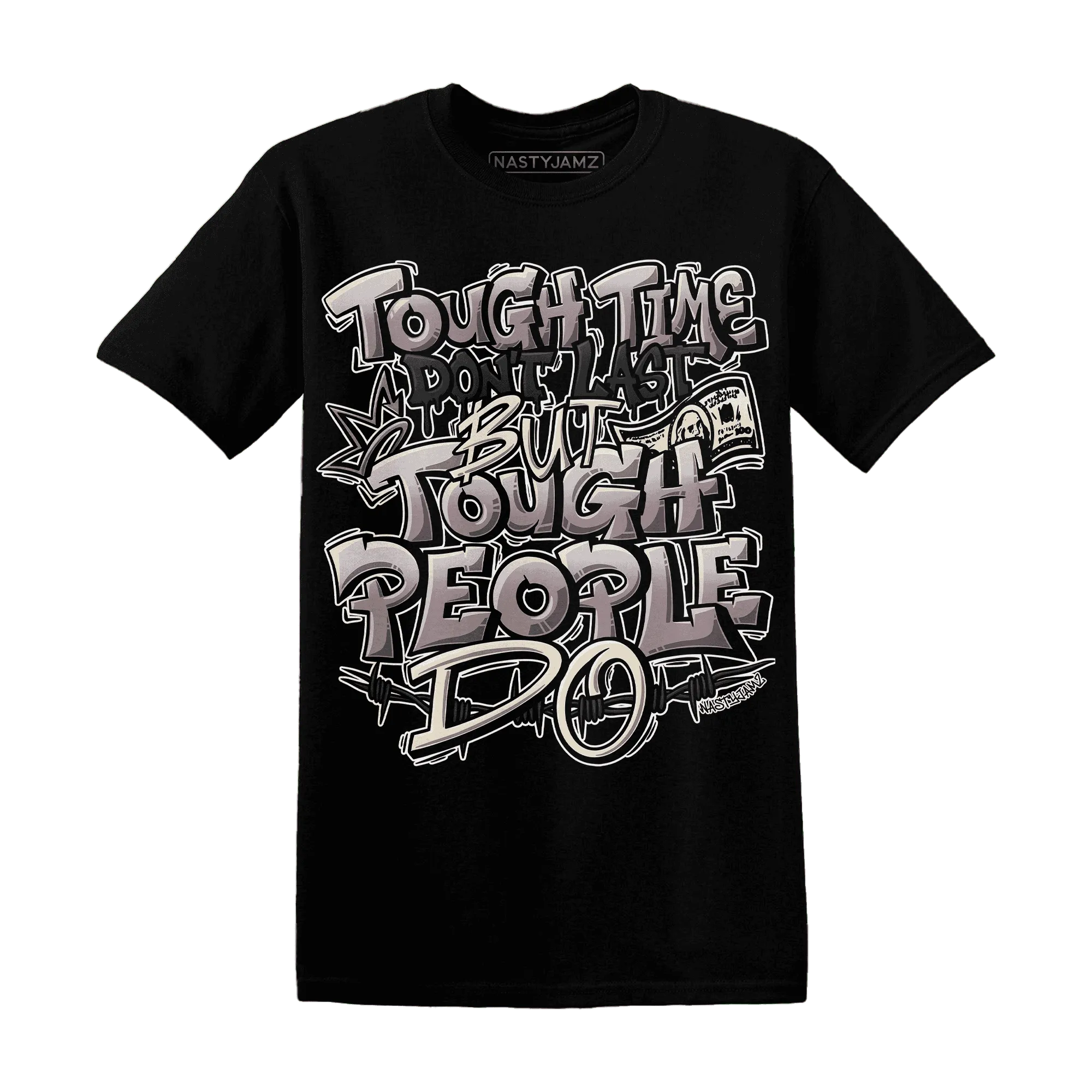 NastyJamz-Black-Violet-Ore-3s-T-Shirt-Match-Tough-People-Never-Fall