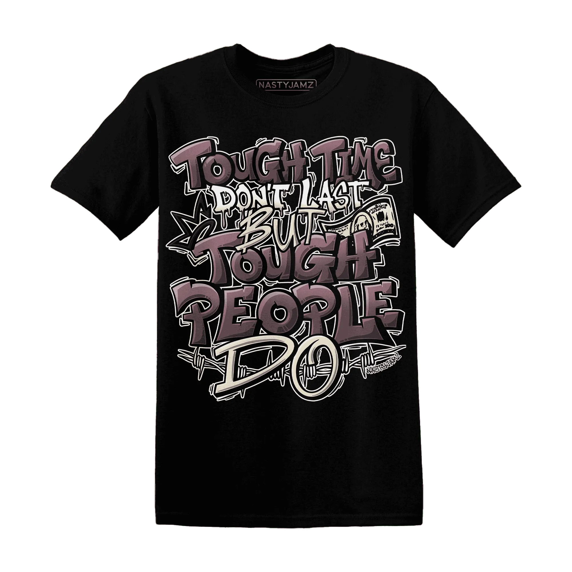 NastyJamz-Burgundy-Crush-3s-T-Shirt-Match-Tough-People-Never-Fall