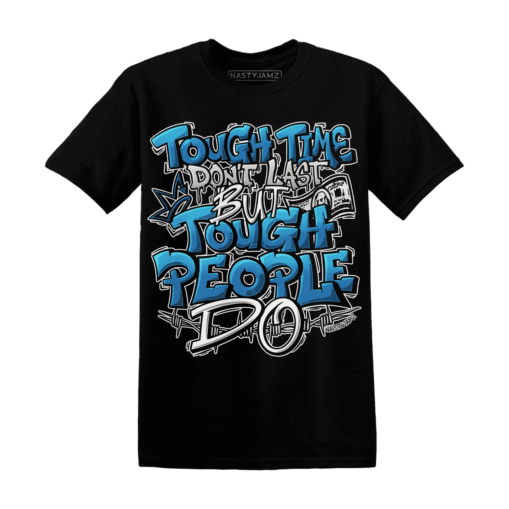 Industrial-Blue-4s-T-Shirt-Match-Tough-People-Never-Fall