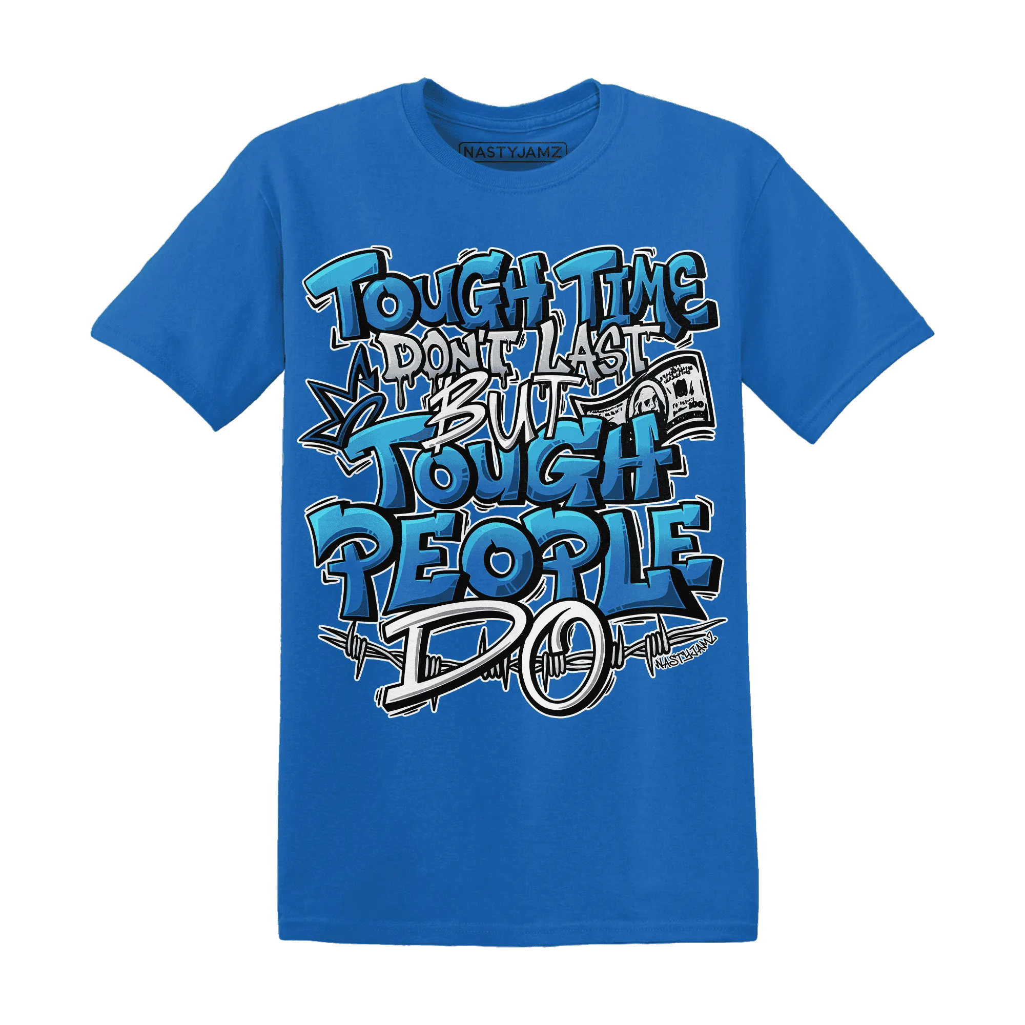 Industrial-Blue-4s-T-Shirt-Match-Tough-People-Never-Fall