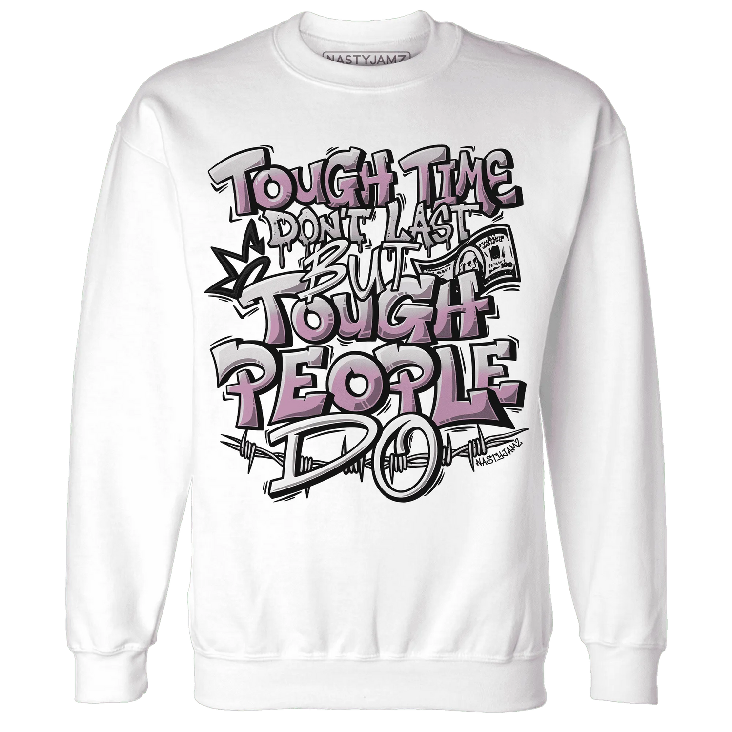 Orchid-Neutral-Grey-Black-White-4s-NastyJamz-Sweatshirt-Match-Tough-People-Never-Fall