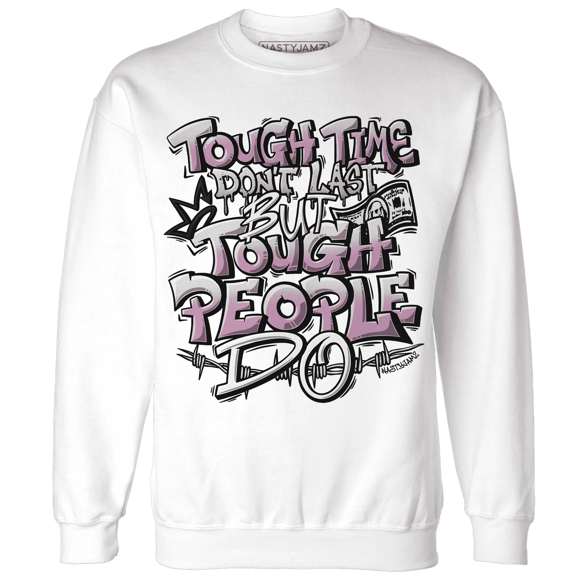 Orchid-Neutral-Grey-Black-White-4s-NastyJamz-Sweatshirt-Match-Tough-People-Never-Fall