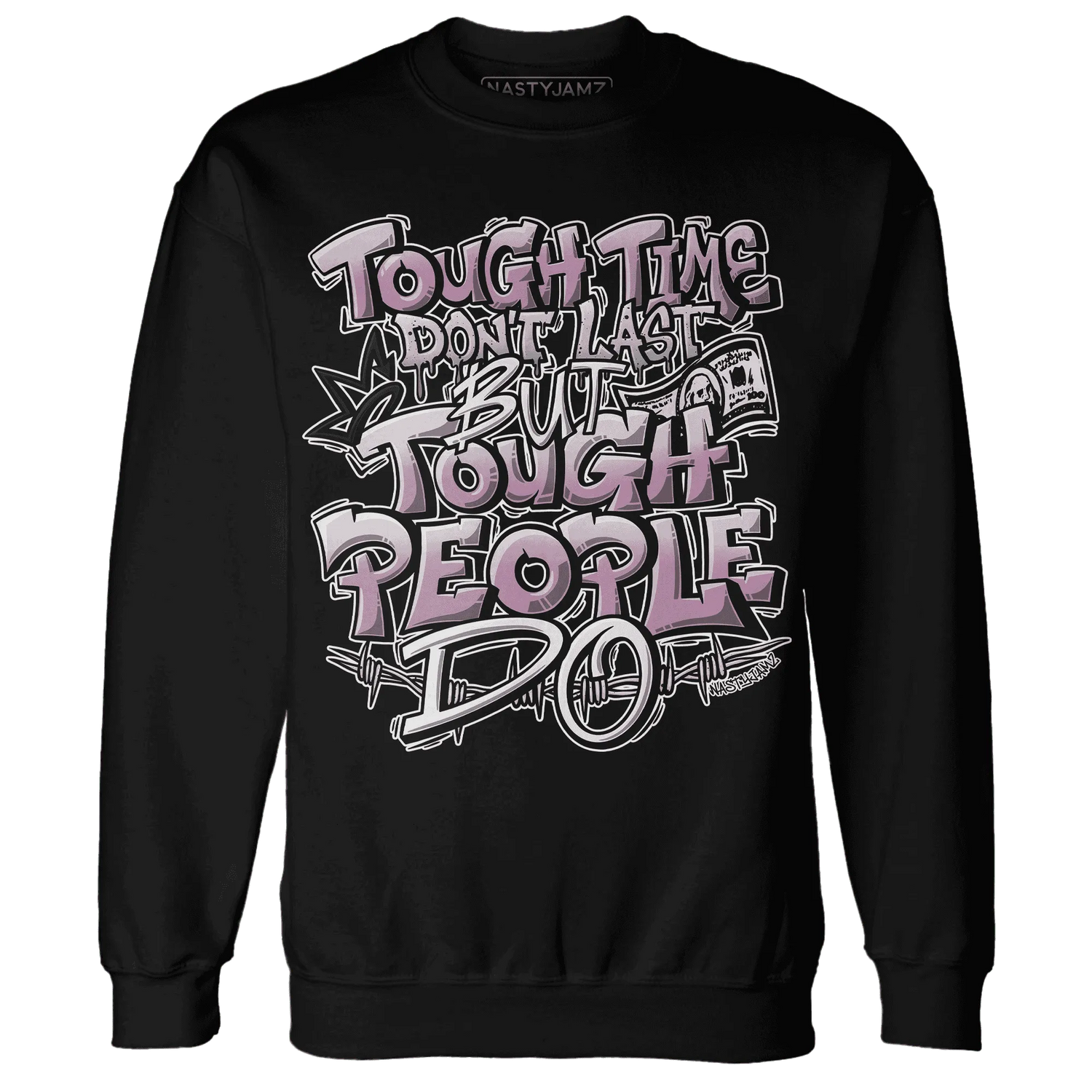 Orchid-Neutral-Grey-Black-White-4s-NastyJamz-Sweatshirt-Match-Tough-People-Never-Fall