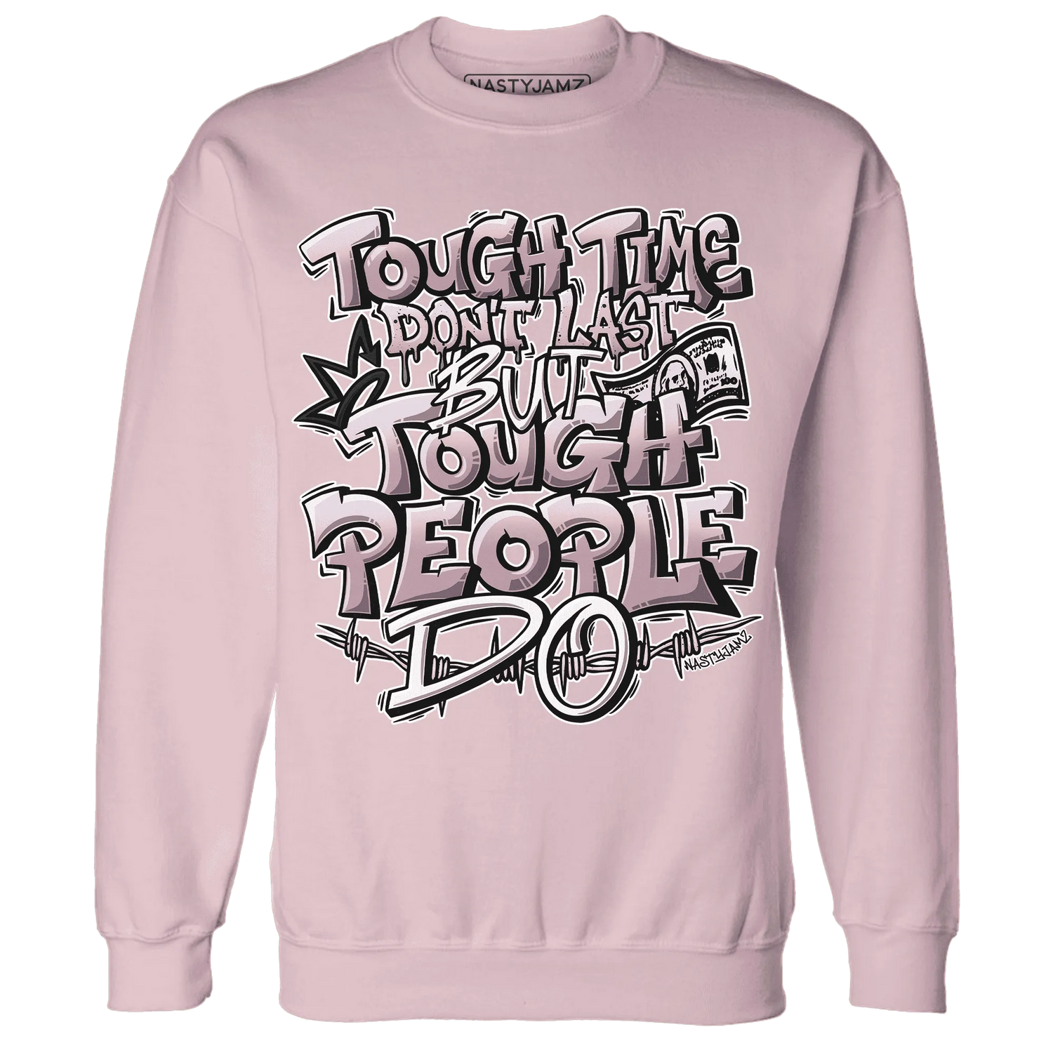 Orchid-Neutral-Grey-Black-White-4s-NastyJamz-Sweatshirt-Match-Tough-People-Never-Fall