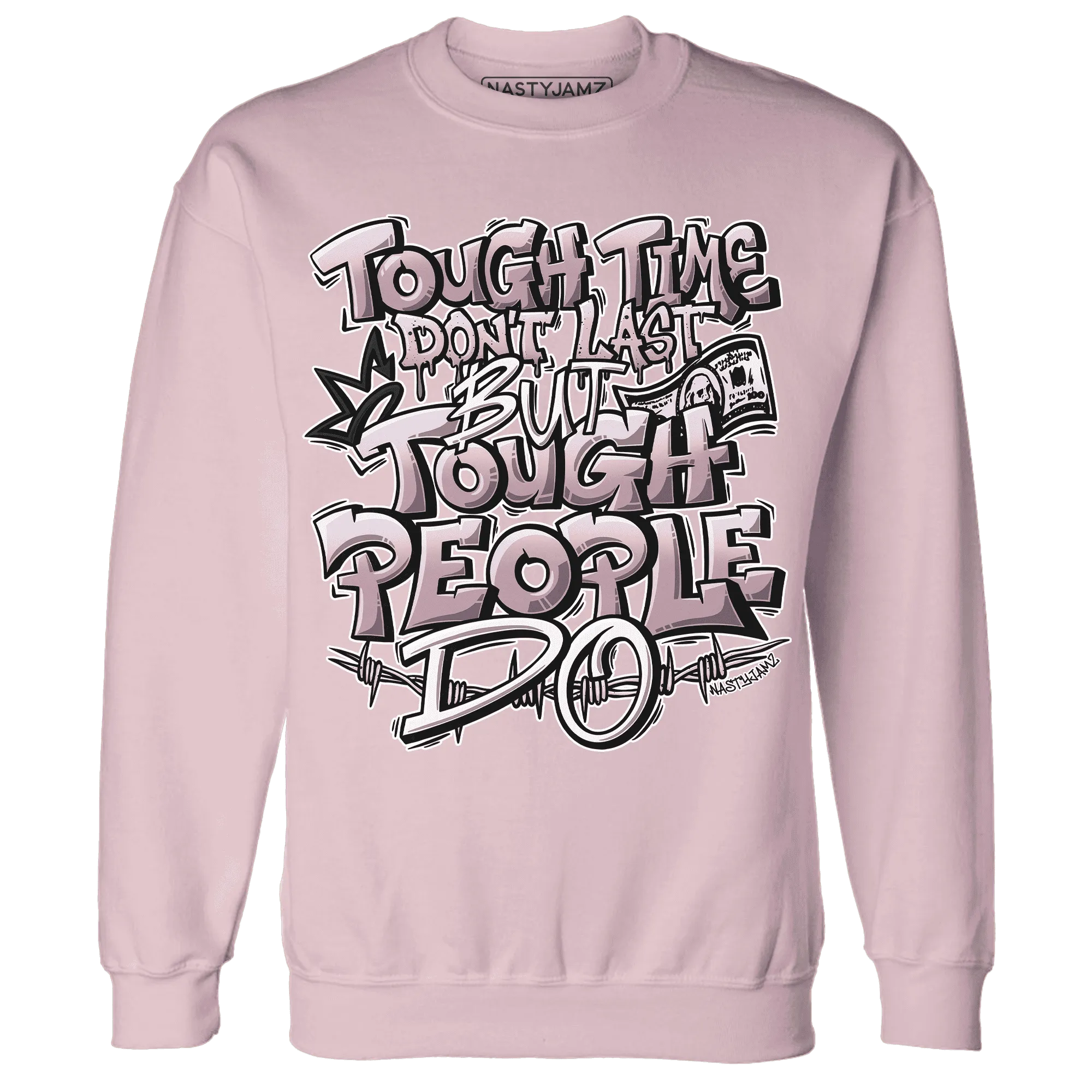 Orchid-Neutral-Grey-Black-White-4s-NastyJamz-Sweatshirt-Match-Tough-People-Never-Fall