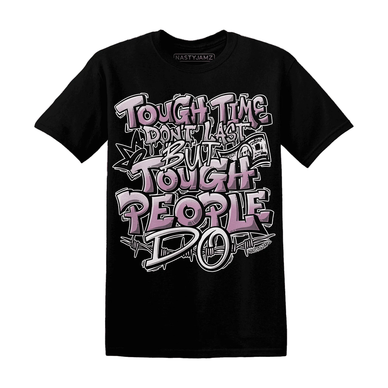 Orchid-Neutral-Grey-Black-White-4s-NastyJamz-T-Shirt-Match-Tough-People-Never-Fall