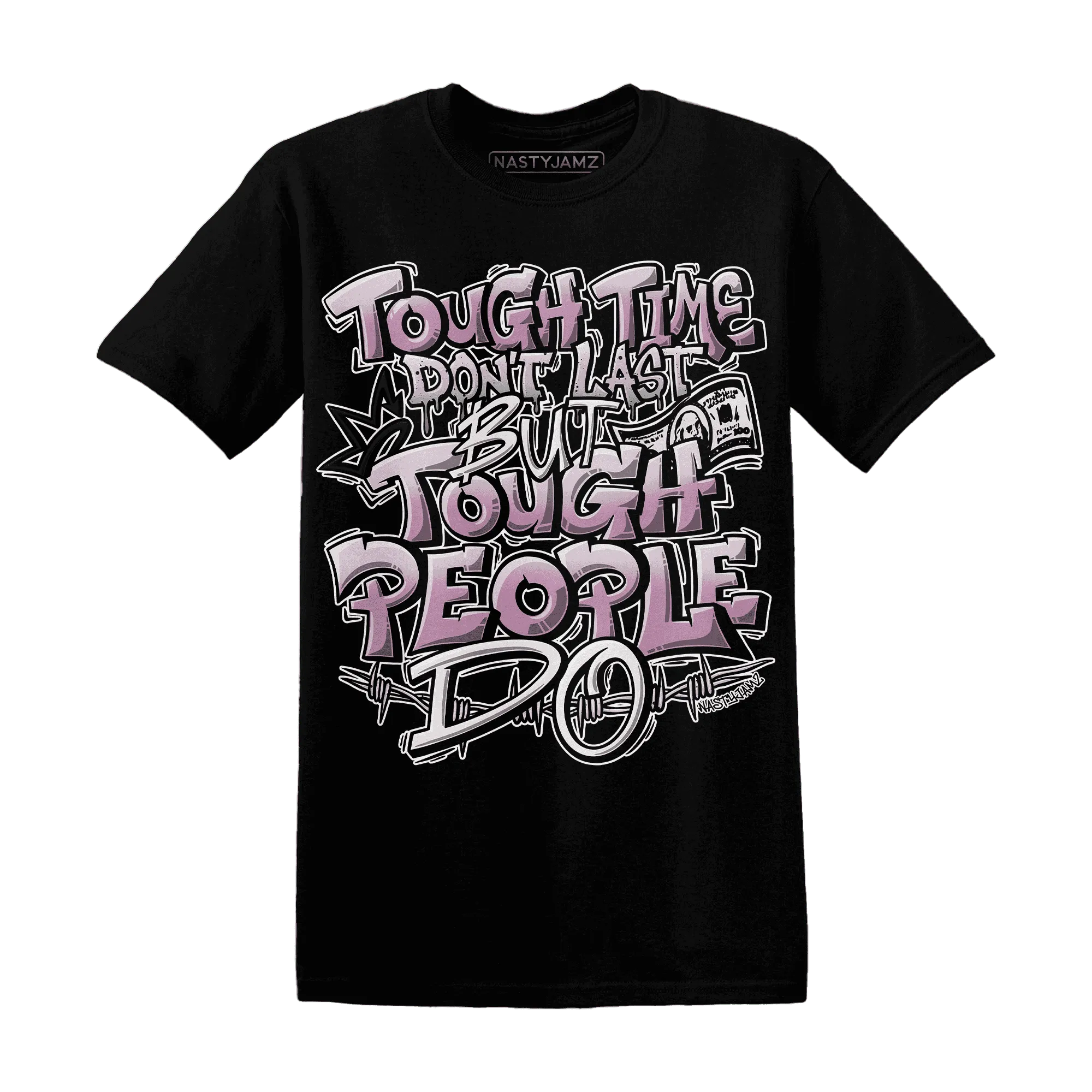 Orchid-Neutral-Grey-Black-White-4s-NastyJamz-T-Shirt-Match-Tough-People-Never-Fall