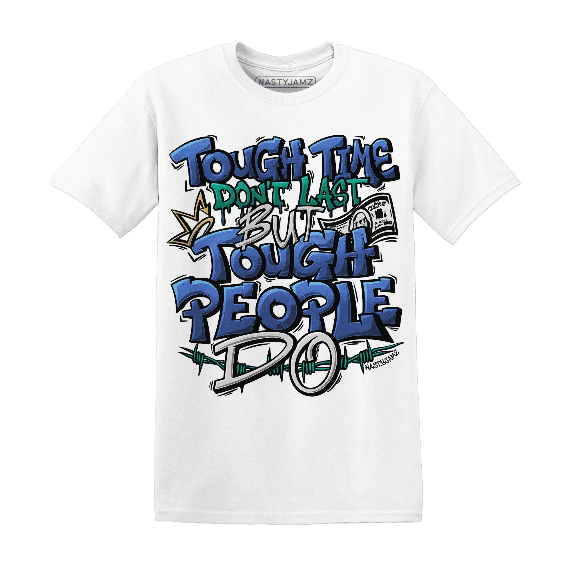 Dunk-Hyper-Royal-Malachite-NastyJamz-T-Shirt-Match-Tough-People-Never-Fall