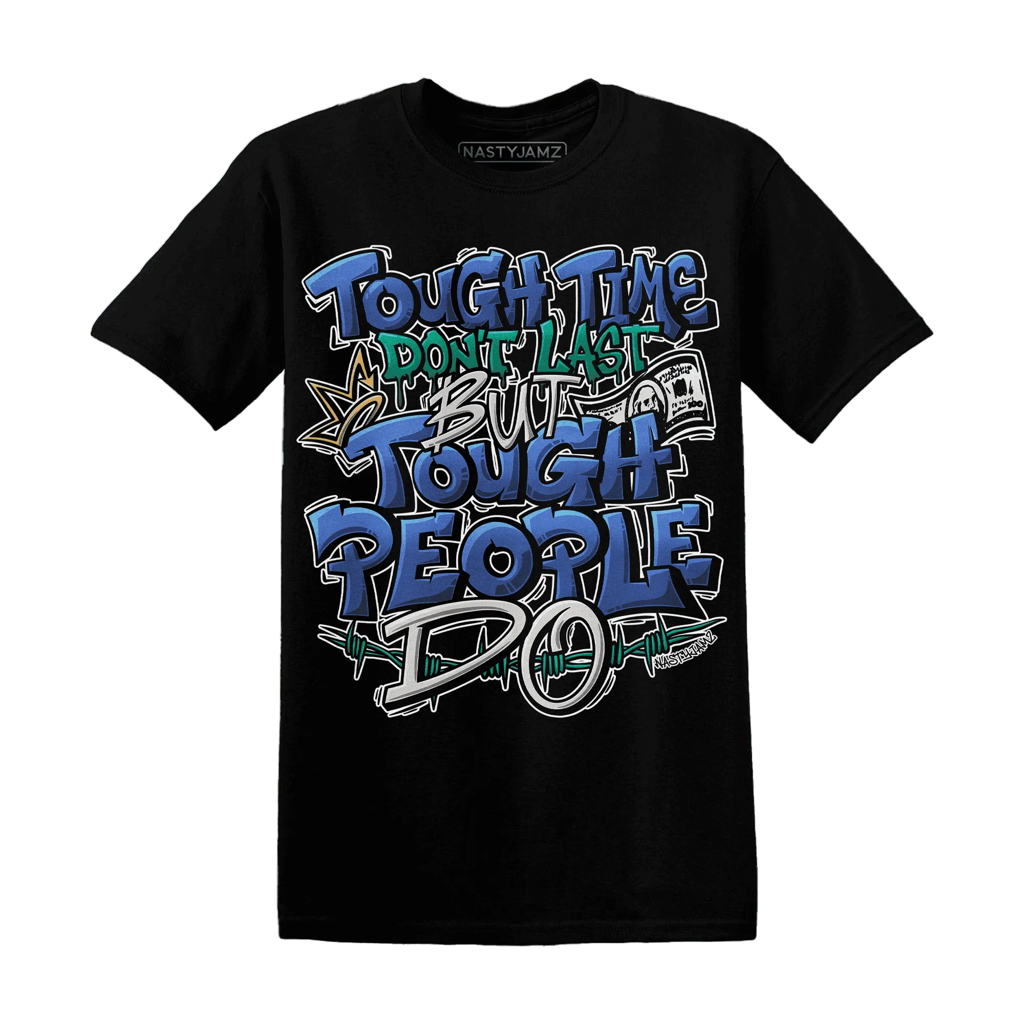 Dunk-Hyper-Royal-Malachite-NastyJamz-T-Shirt-Match-Tough-People-Never-Fall