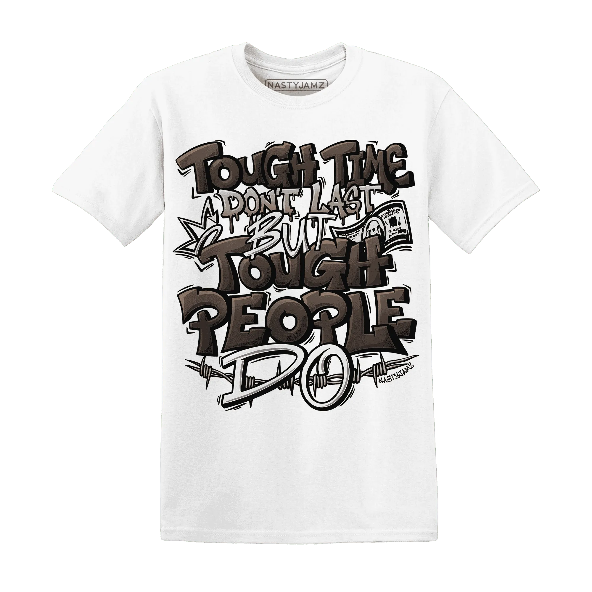 Dunk-Low-Baroque-Brown-T-Shirt-Match-Tough-People-Never-Fall