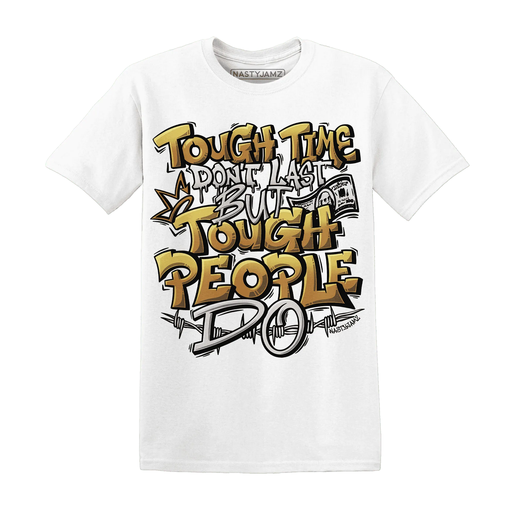 Dunk-Low-Retro-Wheat-Orange-NastyJamz-T-Shirt-Match-Tough-People-Never-Fall