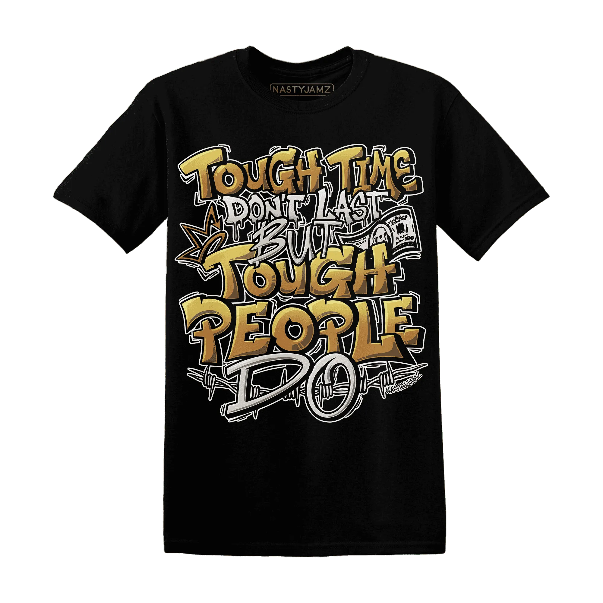 Dunk-Low-Retro-Wheat-Orange-NastyJamz-T-Shirt-Match-Tough-People-Never-Fall