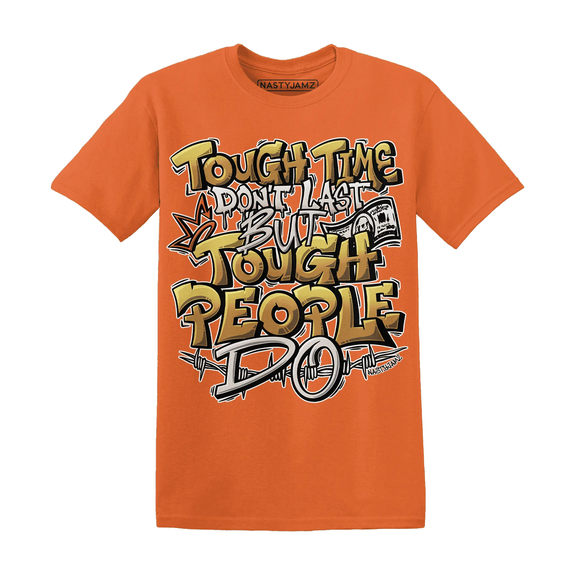 Dunk-Low-Retro-Wheat-Orange-NastyJamz-T-Shirt-Match-Tough-People-Never-Fall