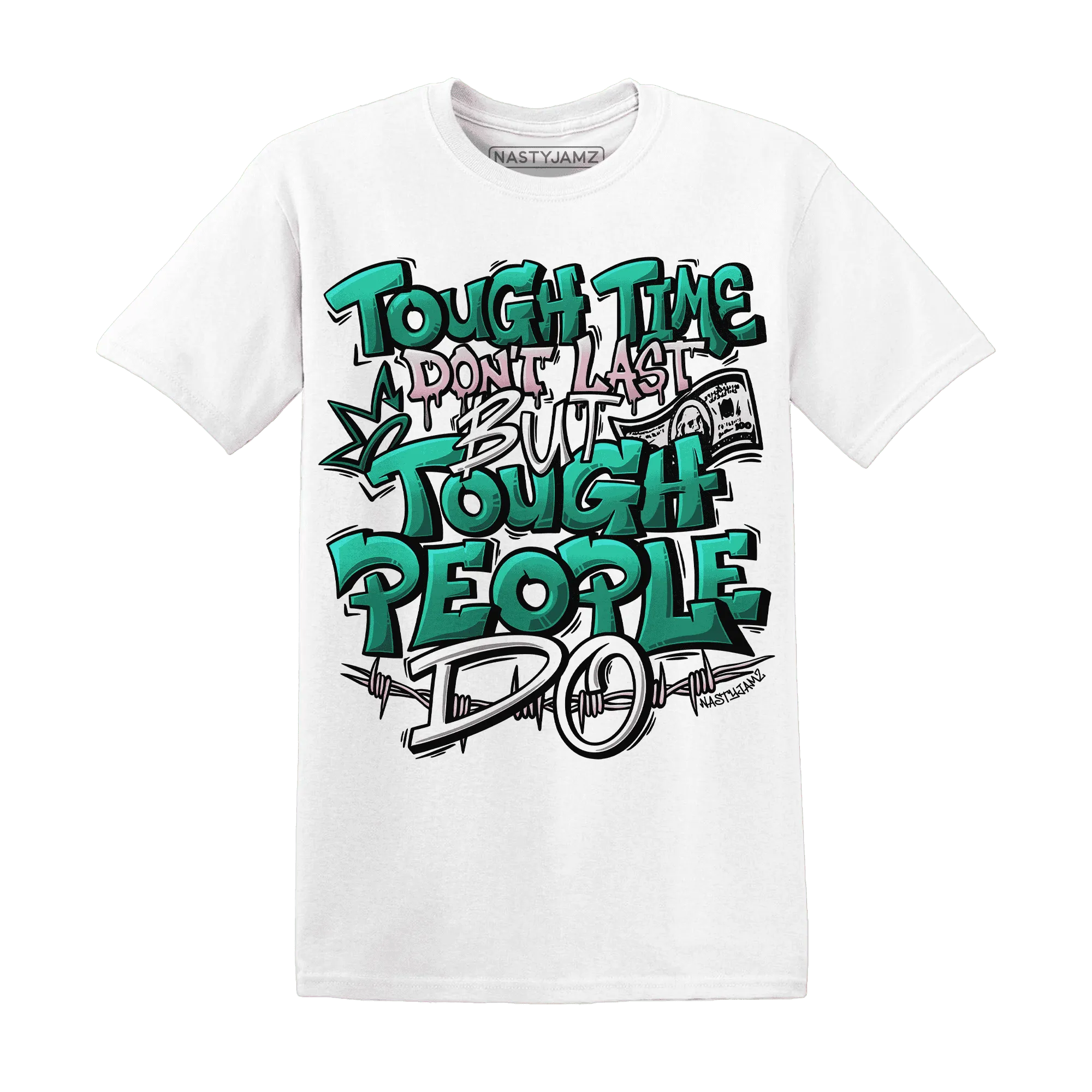 NastyJamz-Dunk-Pink-Malachite-Medium-Soft-Low-Sail-T-Shirt-Match-Tough-People-Never-Fall