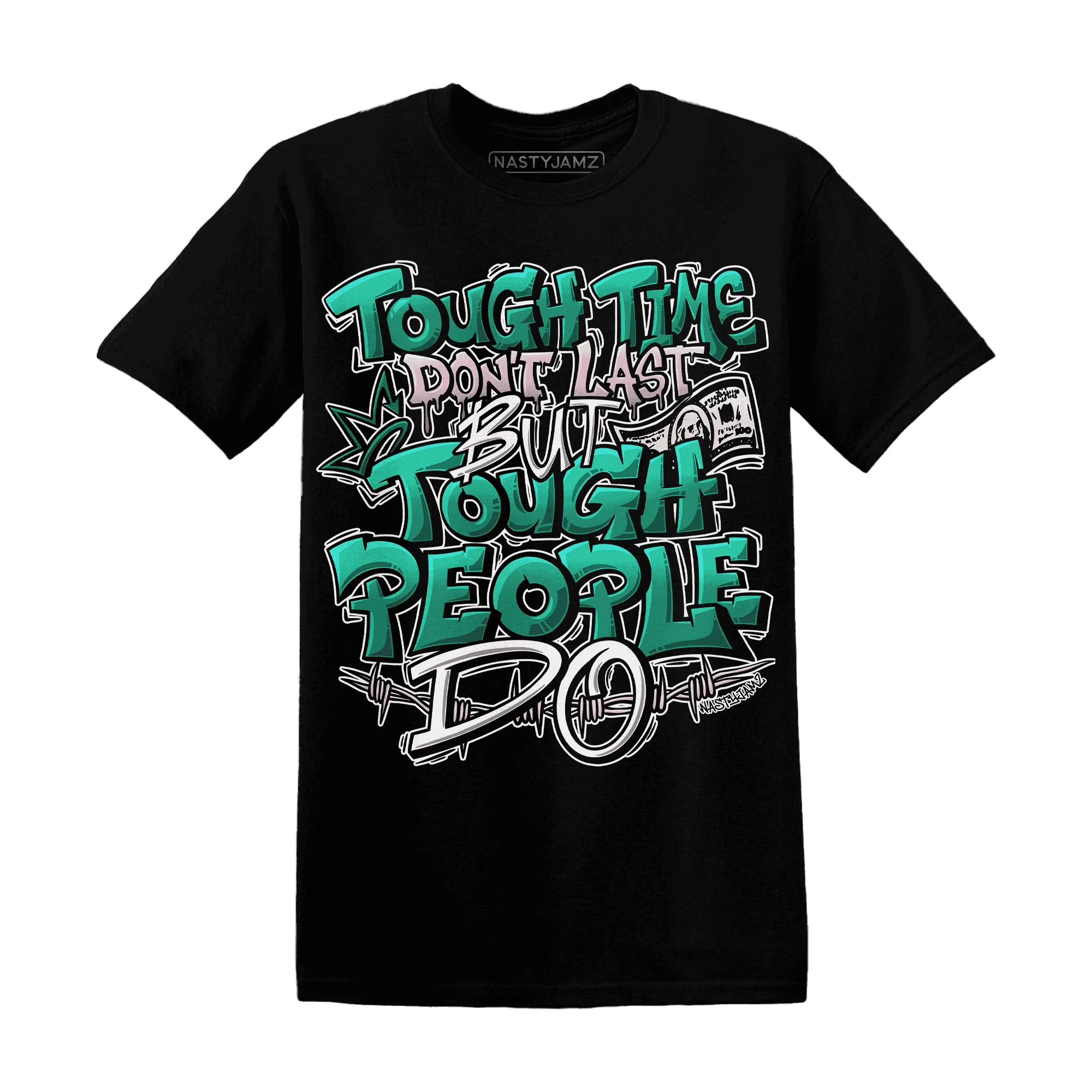 NastyJamz-Dunk-Pink-Malachite-Medium-Soft-Low-Sail-T-Shirt-Match-Tough-People-Never-Fall