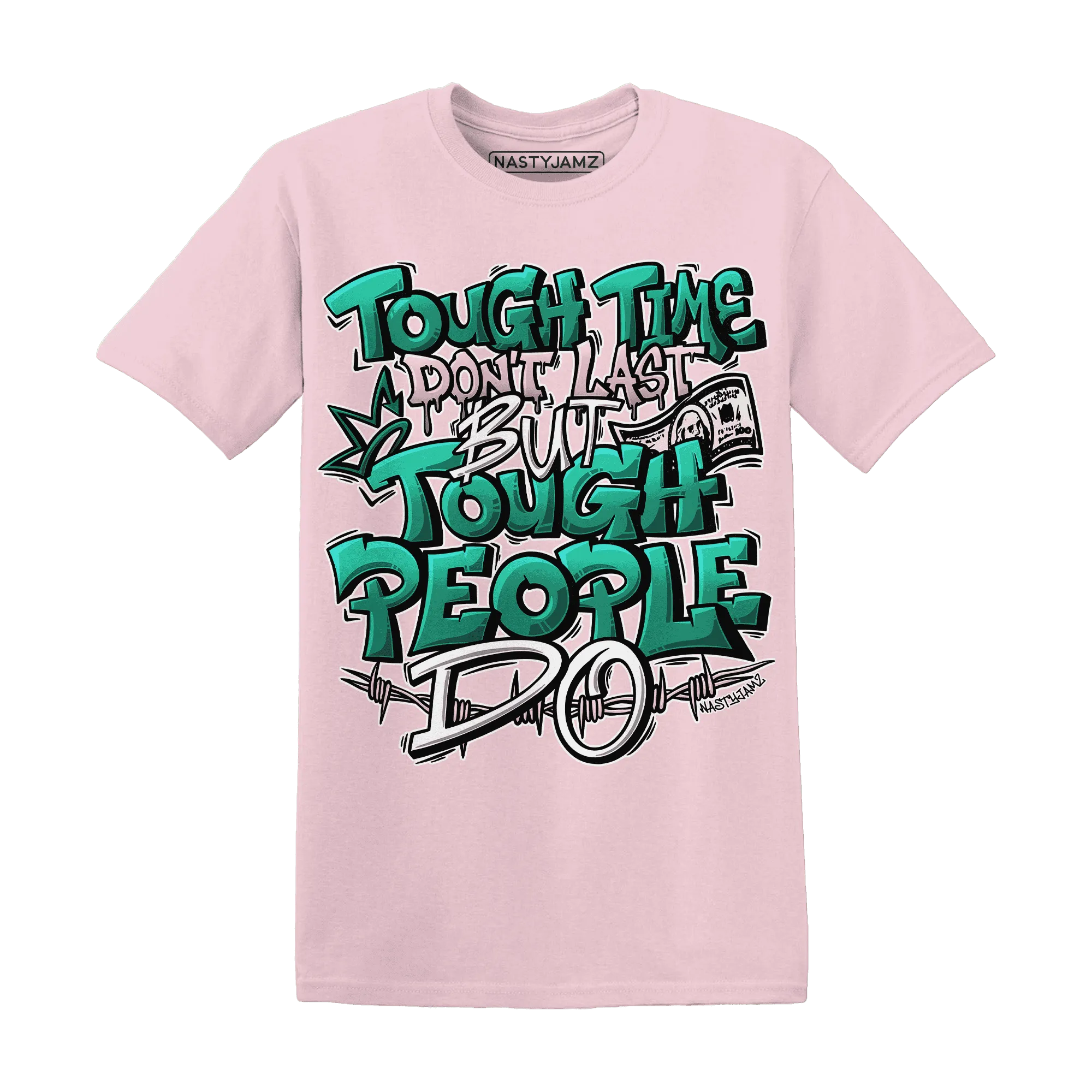 NastyJamz-Dunk-Pink-Malachite-Medium-Soft-Low-Sail-T-Shirt-Match-Tough-People-Never-Fall