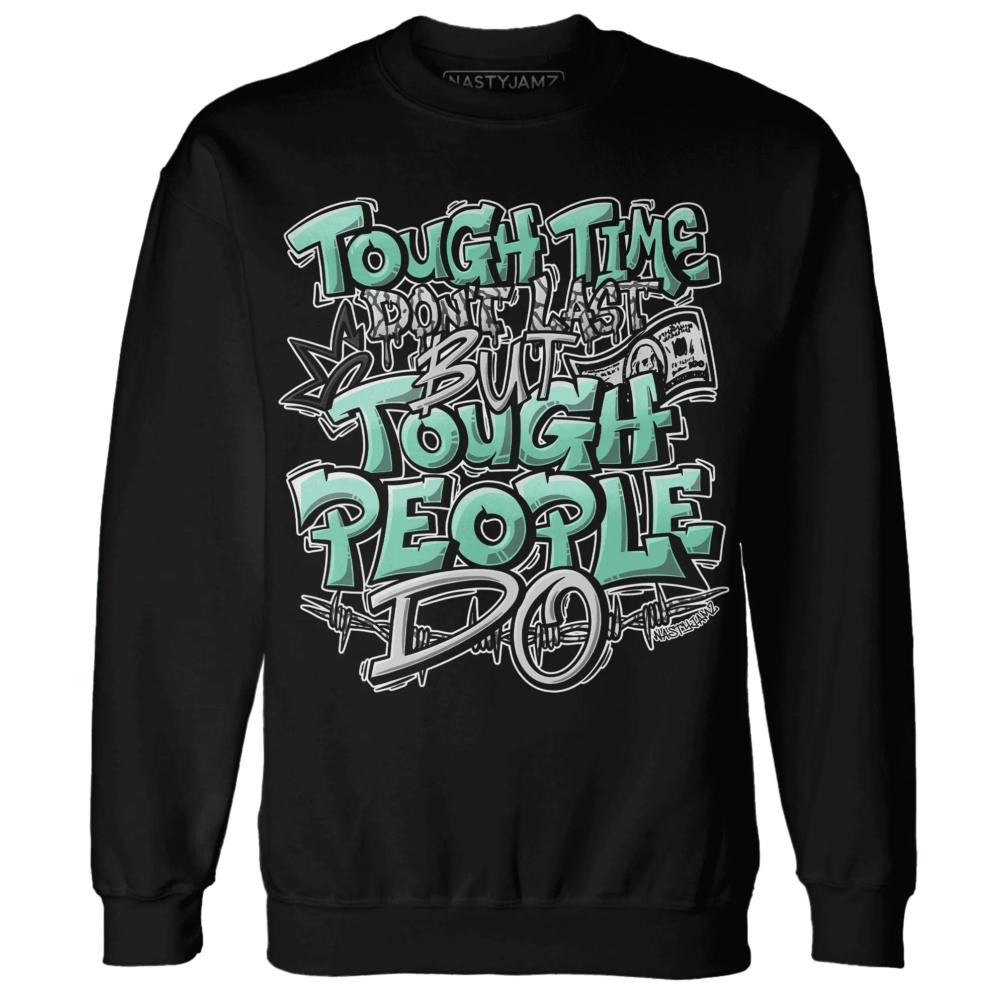 Green-Glow-3s-Sweatshirt-Match-Tough-People-Never-Fall