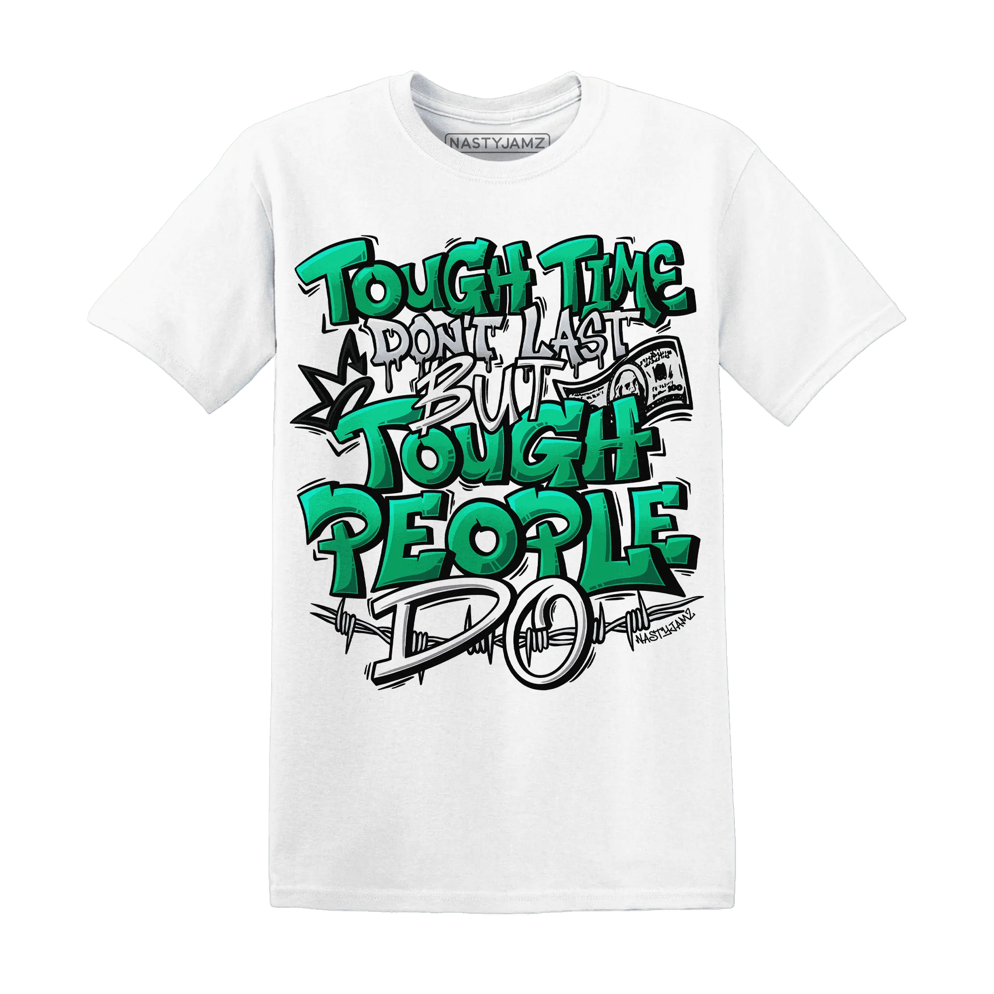Lucky-Green-5s-T-Shirt-Match-Tough-People-Never-Fall