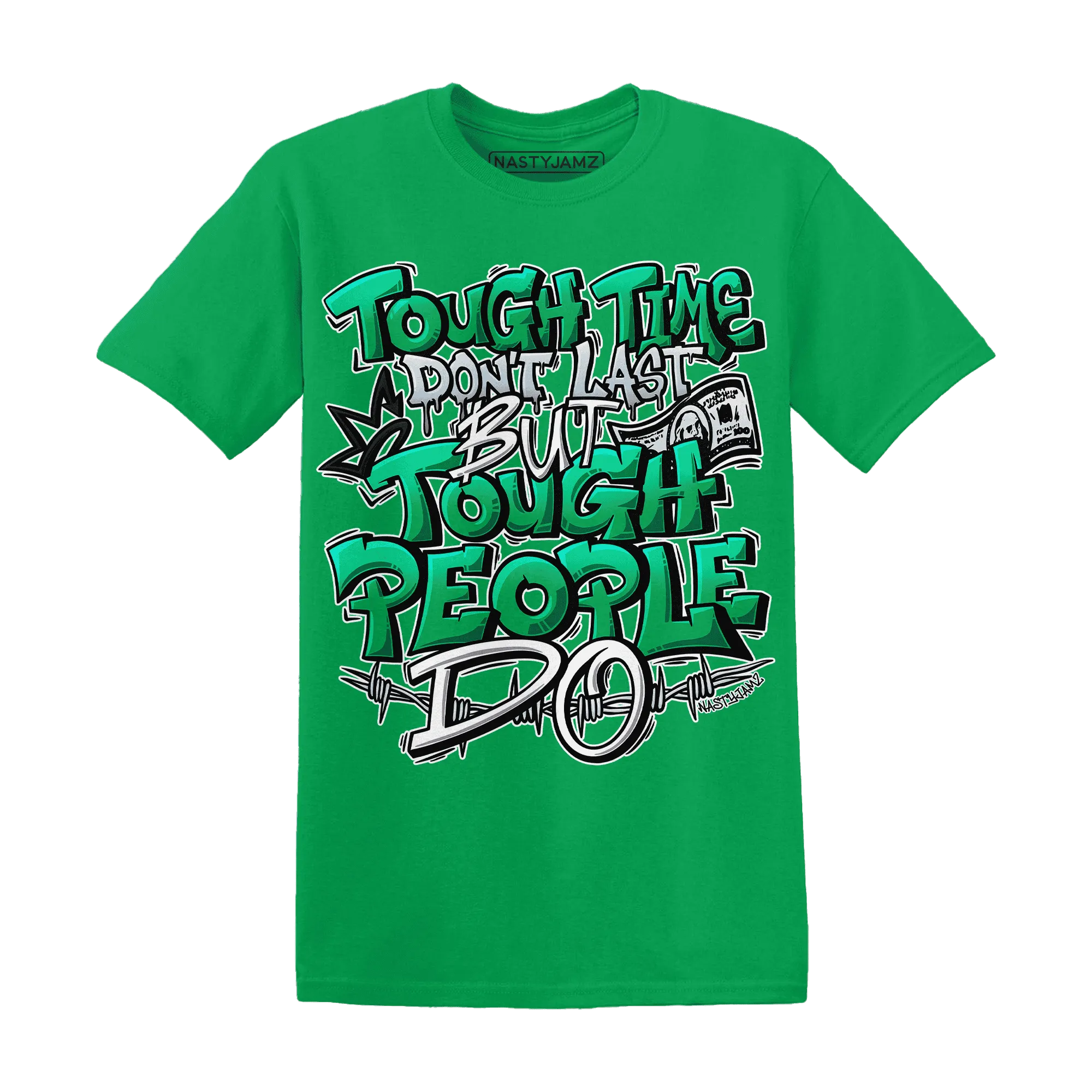 Lucky-Green-5s-T-Shirt-Match-Tough-People-Never-Fall