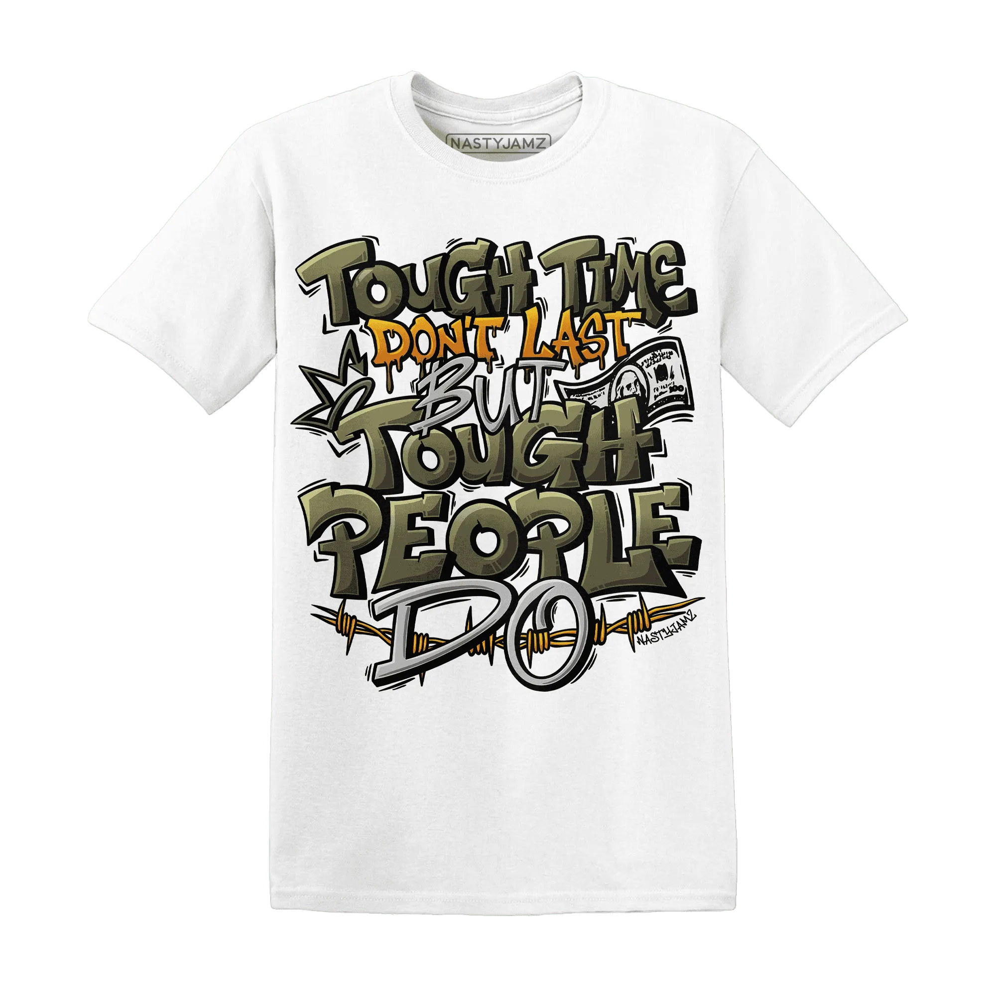 Olive-5s-T-Shirt-Match-Tough-People-Never-Fall