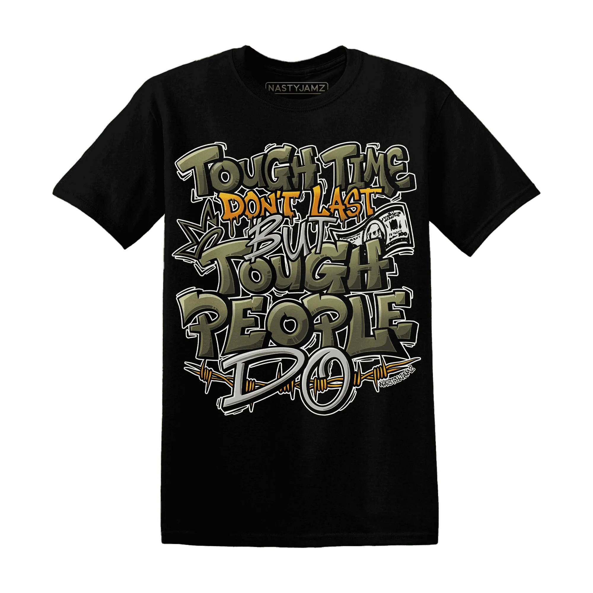 Olive-5s-T-Shirt-Match-Tough-People-Never-Fall