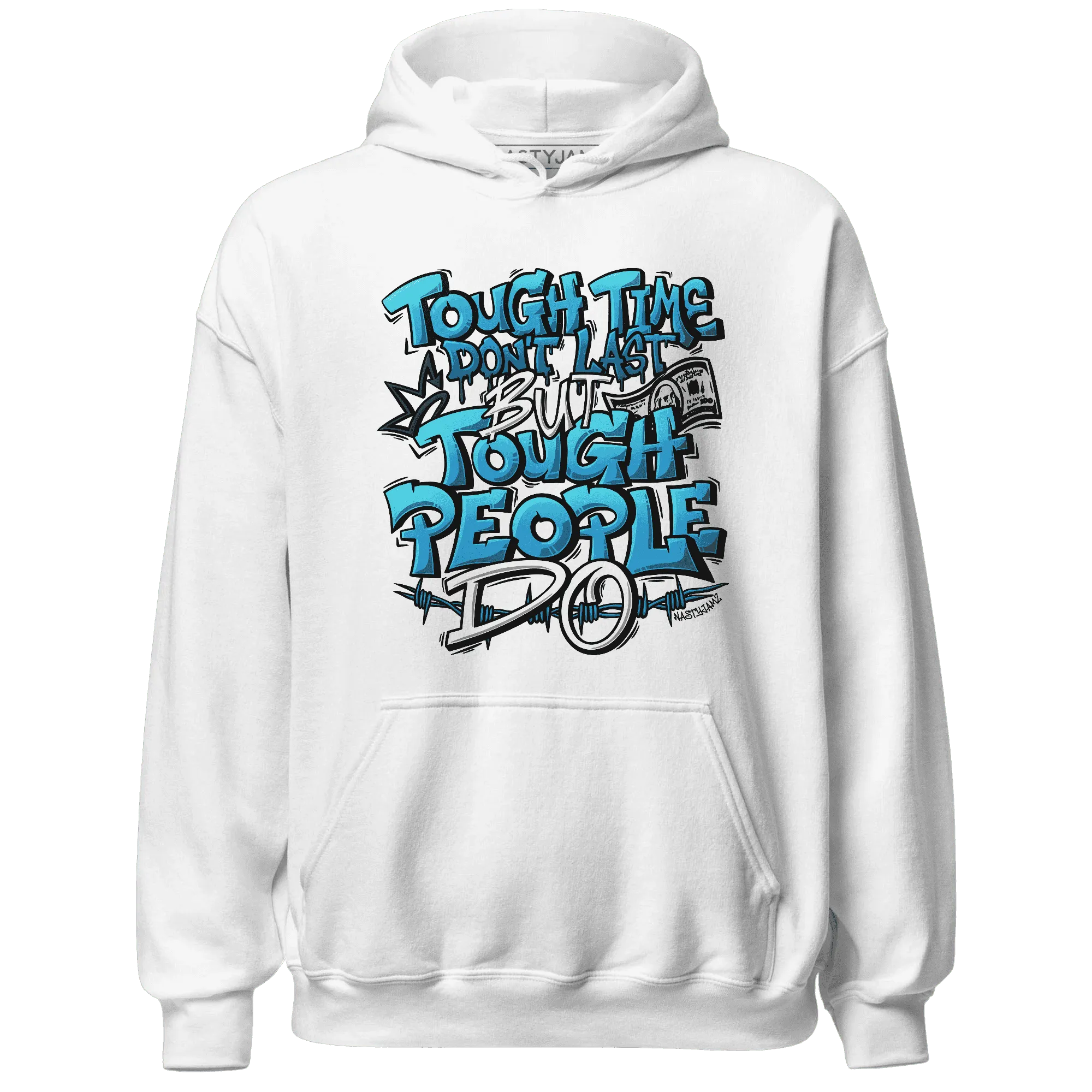 Powder-Blue-9s-Hoodie-Match-Tough-People-Never-Fall