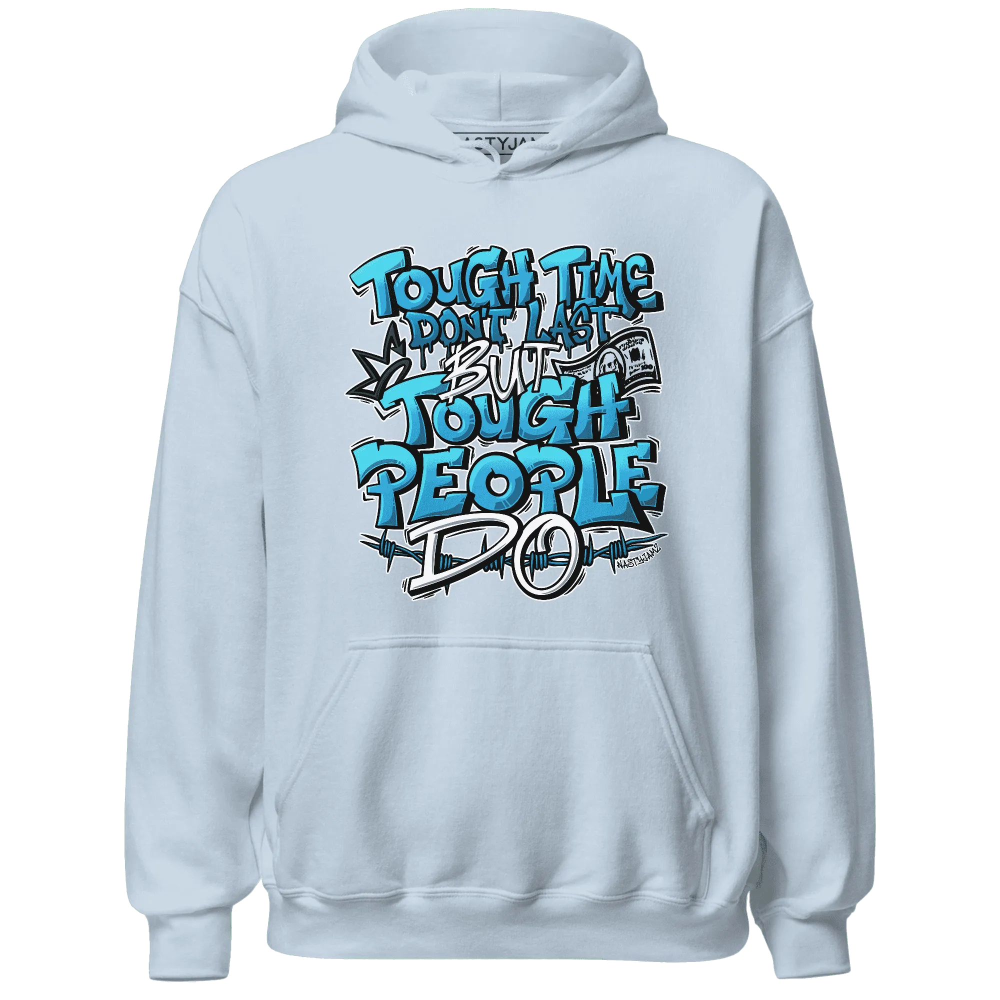Powder-Blue-9s-Hoodie-Match-Tough-People-Never-Fall