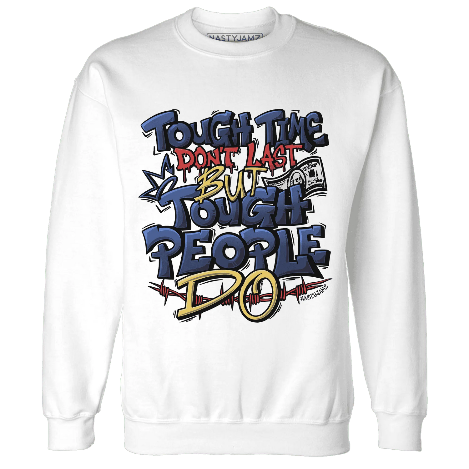 VaporMax-Air-Plus-Midnight-Navy-Gold-Black-NastyJamz-Sweatshirt-Match-Tough-People-Never-Fall