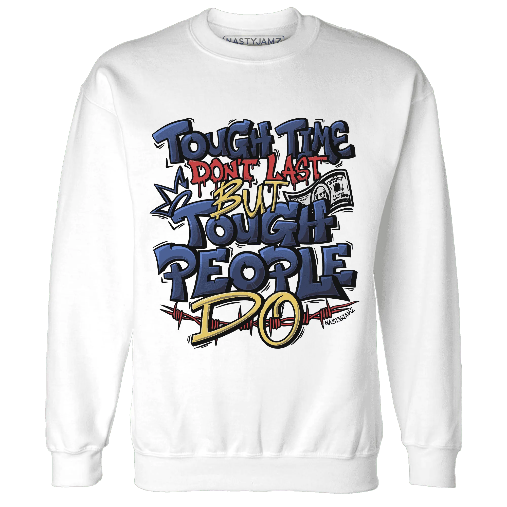 VaporMax-Air-Plus-Midnight-Navy-Gold-Black-NastyJamz-Sweatshirt-Match-Tough-People-Never-Fall