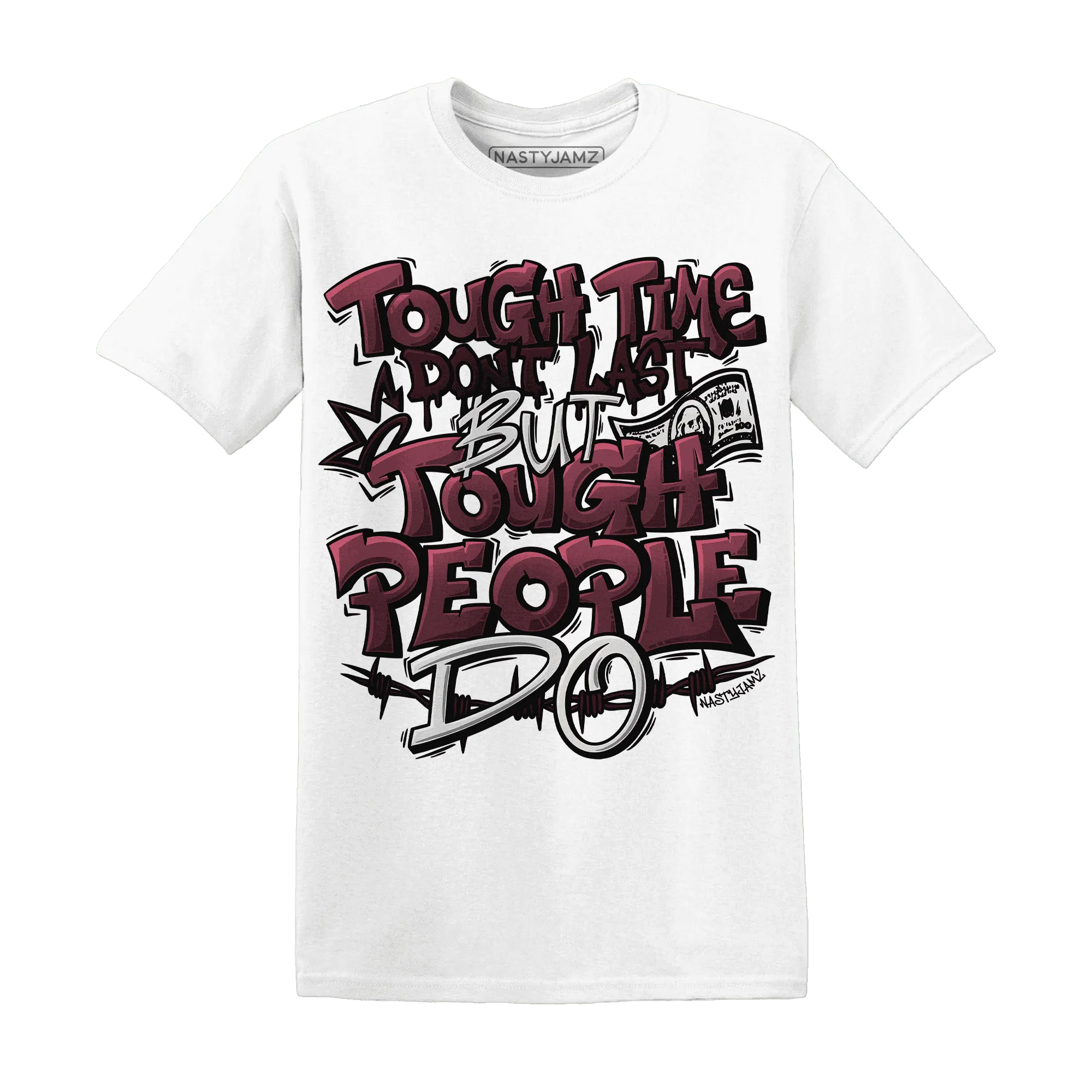 NastyJamz-VaporMax-Night-Maron-Burgundy-T-Shirt-Match-Tough-People-Never-Fall