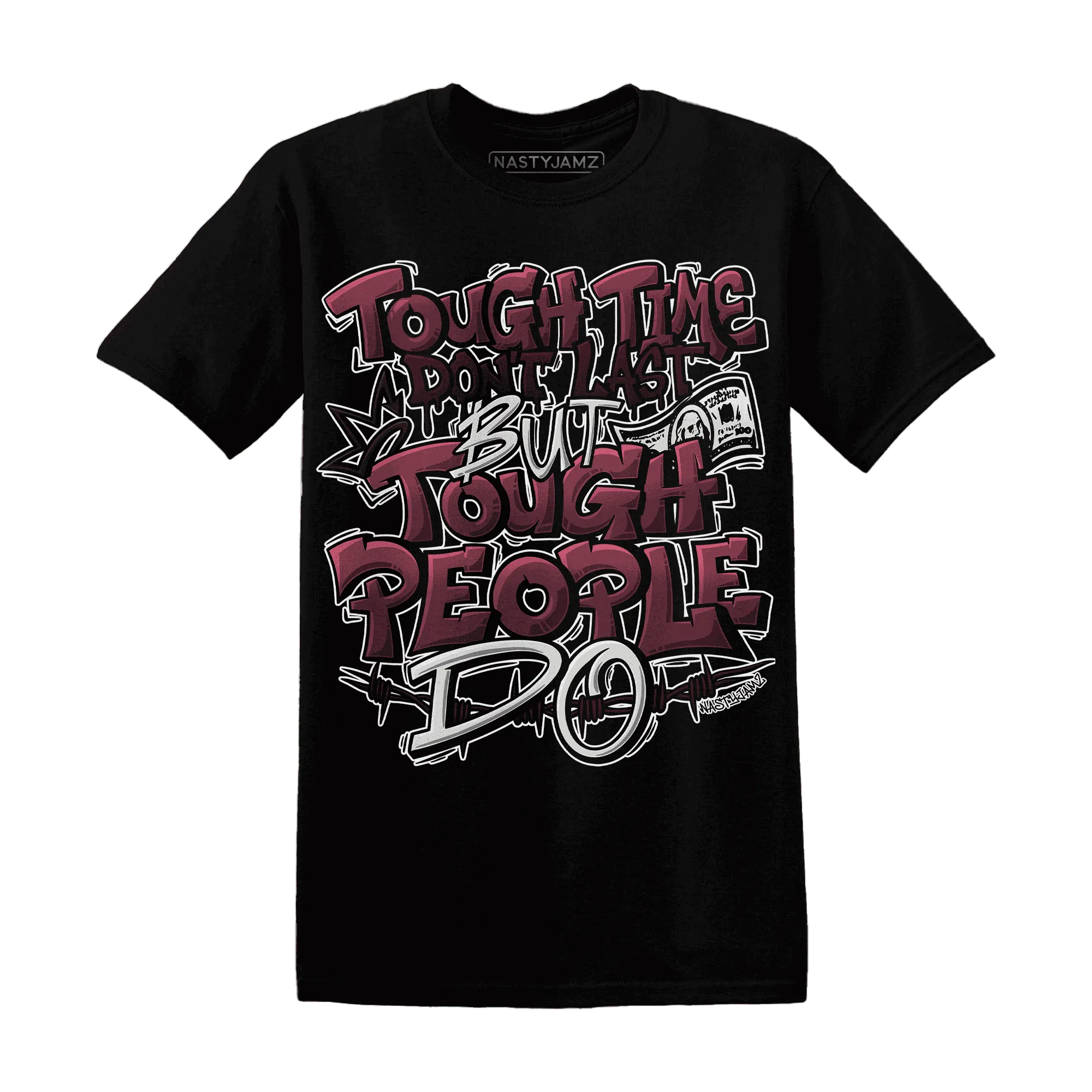 NastyJamz-VaporMax-Night-Maron-Burgundy-T-Shirt-Match-Tough-People-Never-Fall