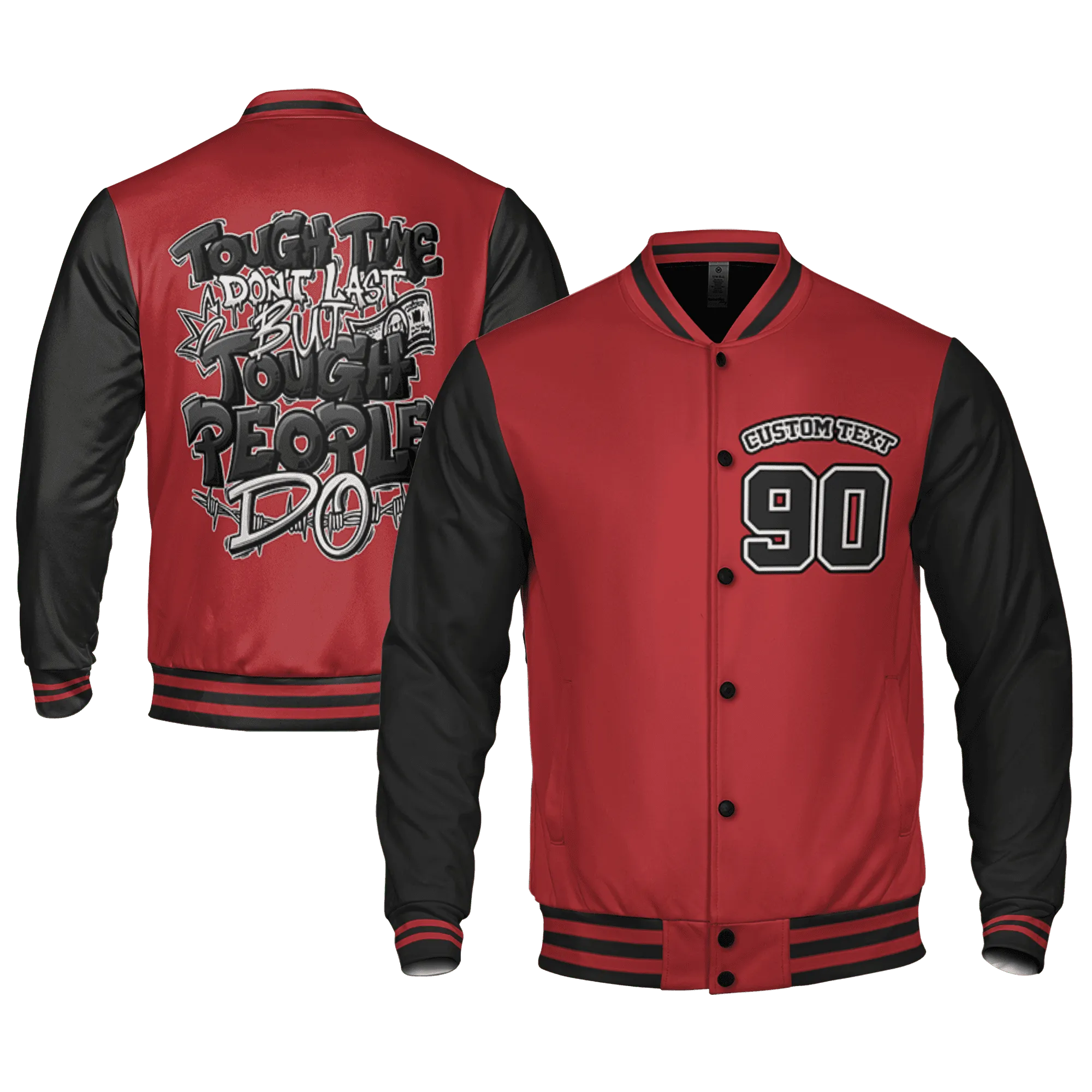 Black-Toe-Reimagined-Red-White-1s-NastyJamz-Varsity-Match-Tough-People-Never-Fall