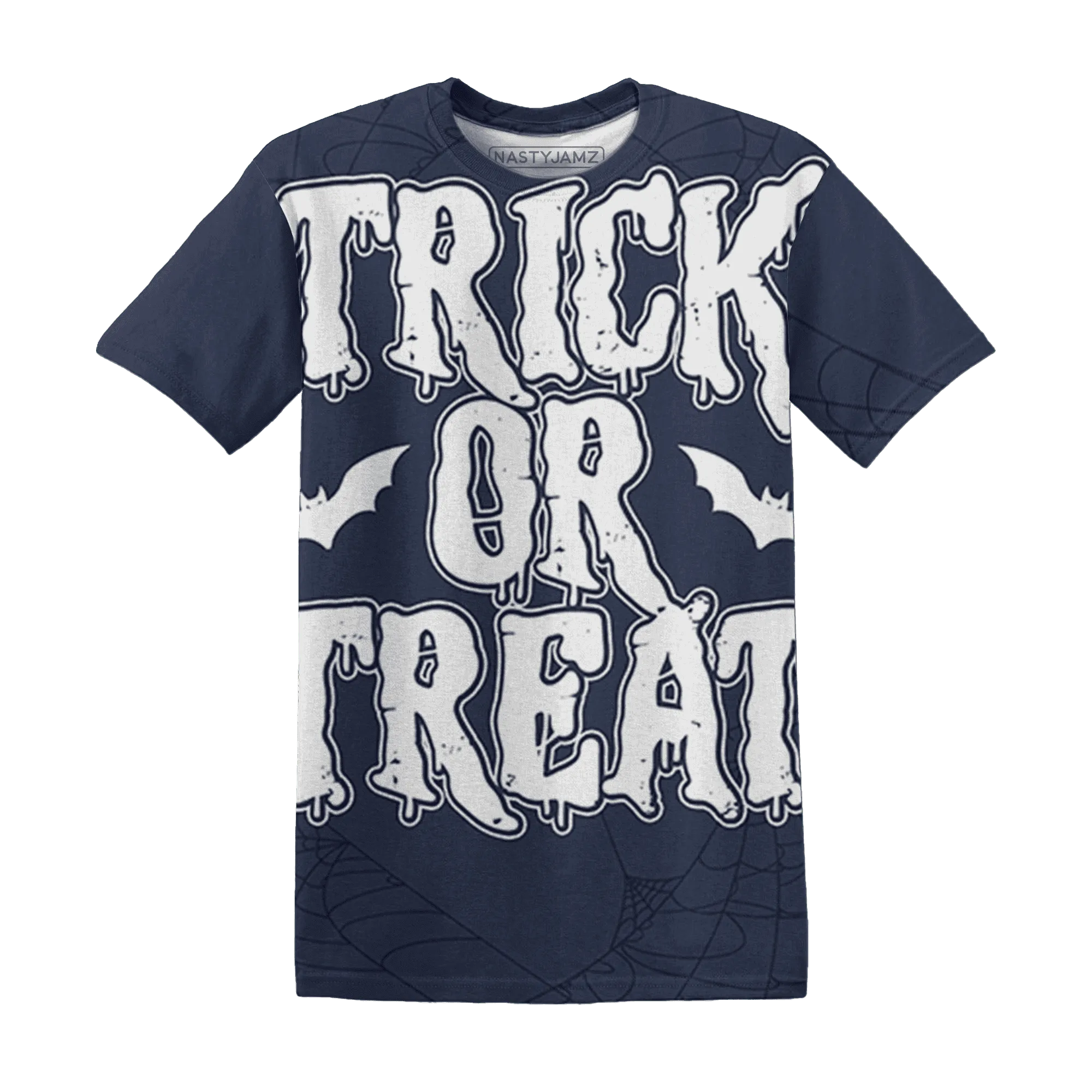 VaporMax-Plus-Midnight-Navy-White-Metallic-Silver-NastyJamz-T-Shirt-Match-Trick-Or-Treat-3D