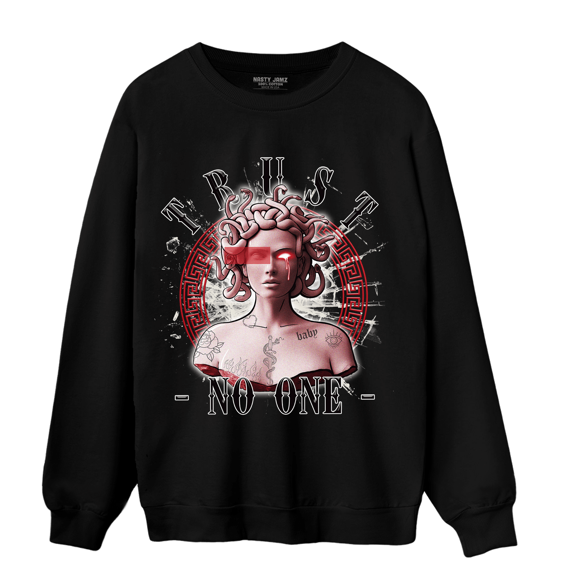 Low OG Trophy Room 1s Sweatshirt Match Trust No One Medusa - NastyJamz
