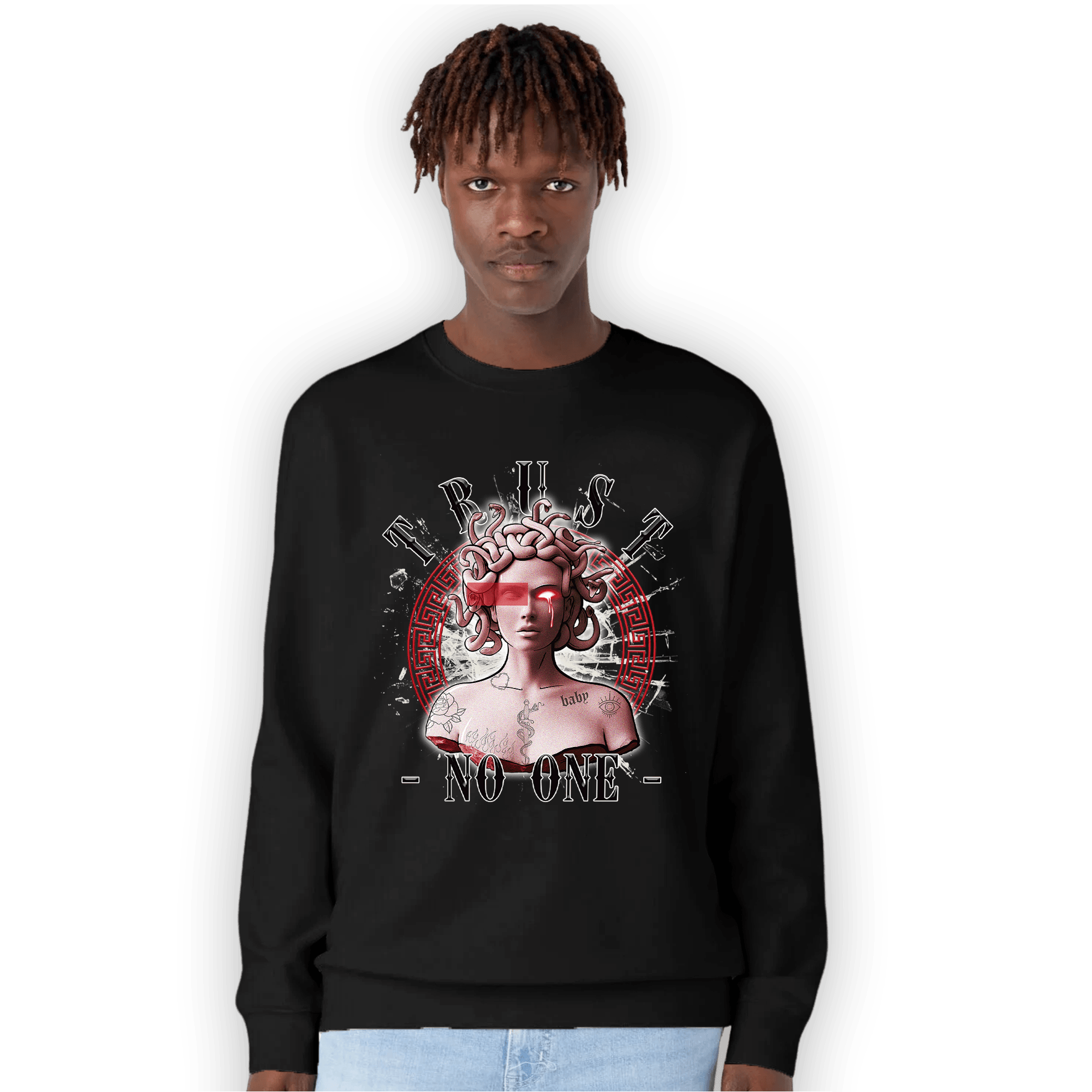 Low OG Trophy Room 1s Sweatshirt Match Trust No One Medusa - NastyJamz