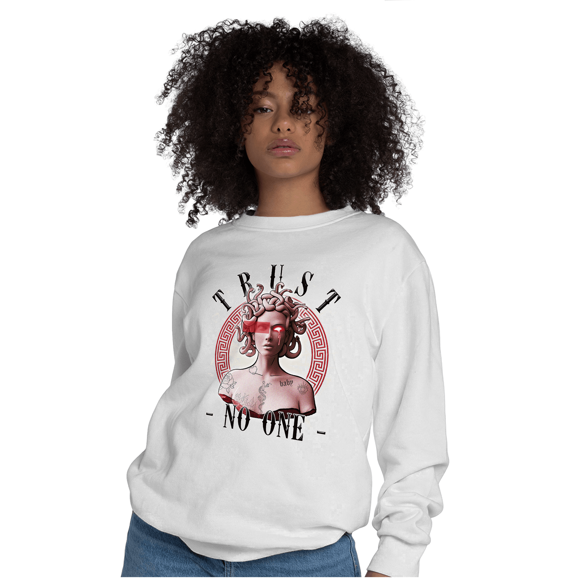 Low OG Trophy Room 1s Sweatshirt Match Trust No One Medusa - NastyJamz
