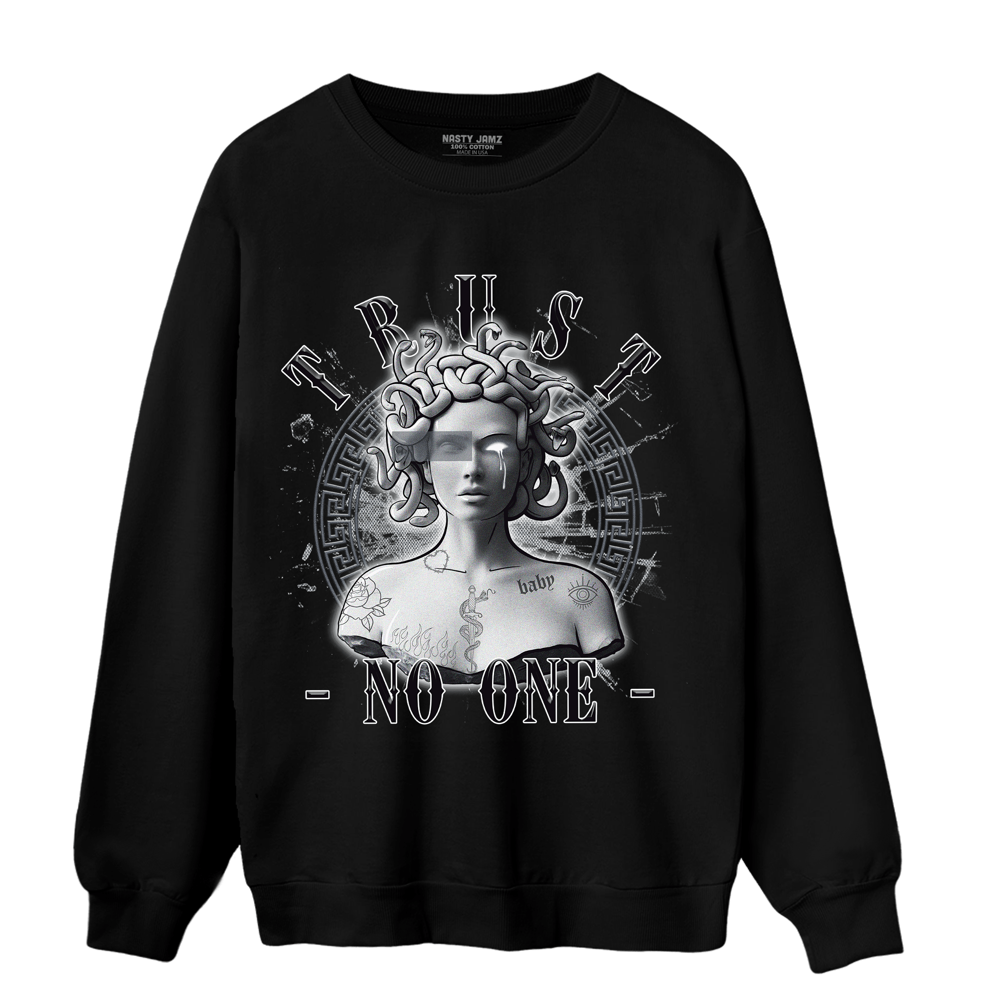 Air Max 90 Iron Grey Sweatshirt Match Trust No One Medusa - NastyJamz