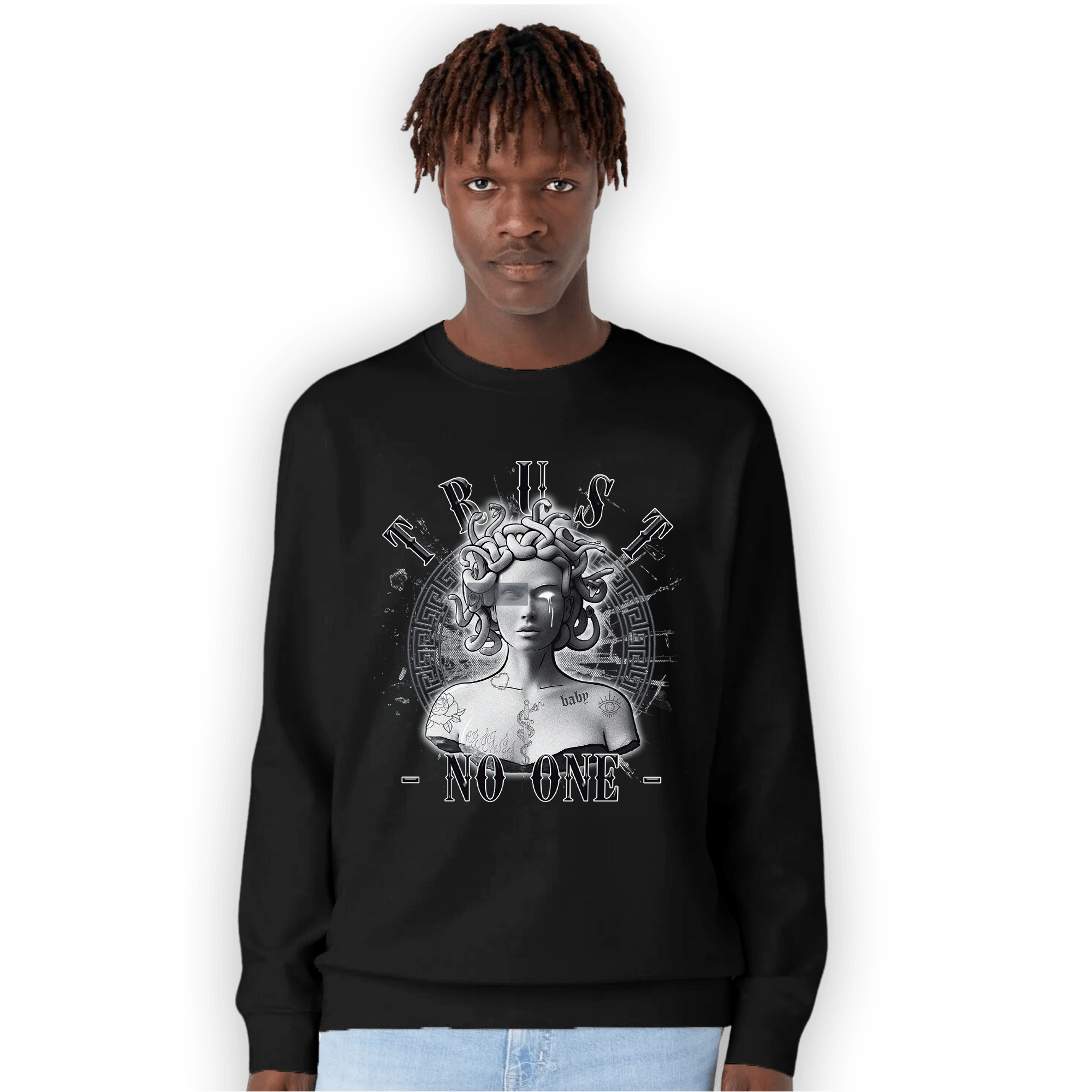 Air Max 90 Iron Grey Sweatshirt Match Trust No One Medusa - NastyJamz