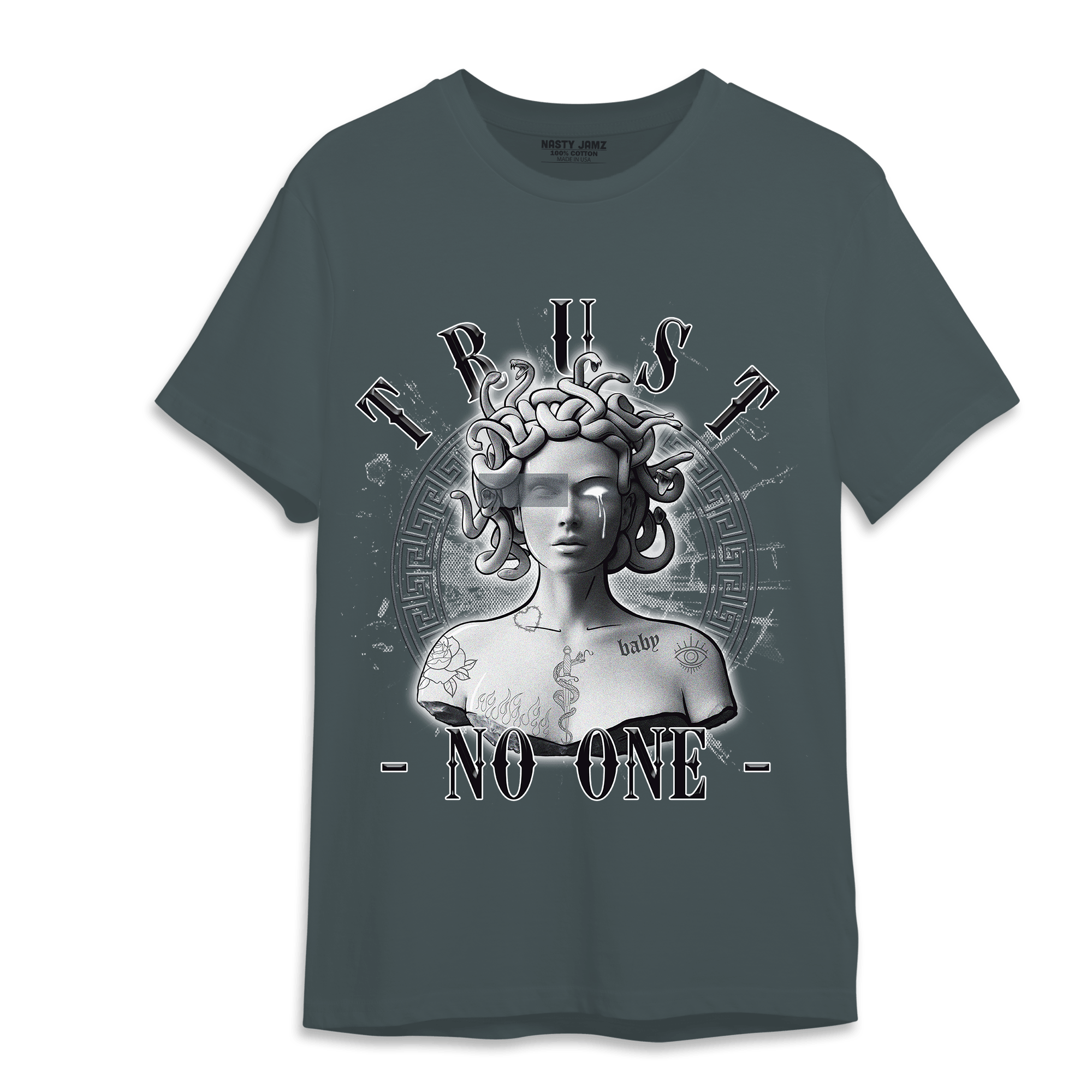 Air Max 90 Iron Grey T Shirt Match Trust No One Medusa - NastyJamz