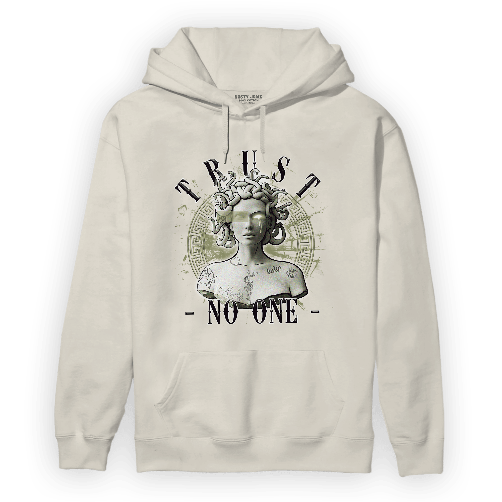 Yeezy Slide Resin Hoodie Match Trust No One Medusa - NastyJamz