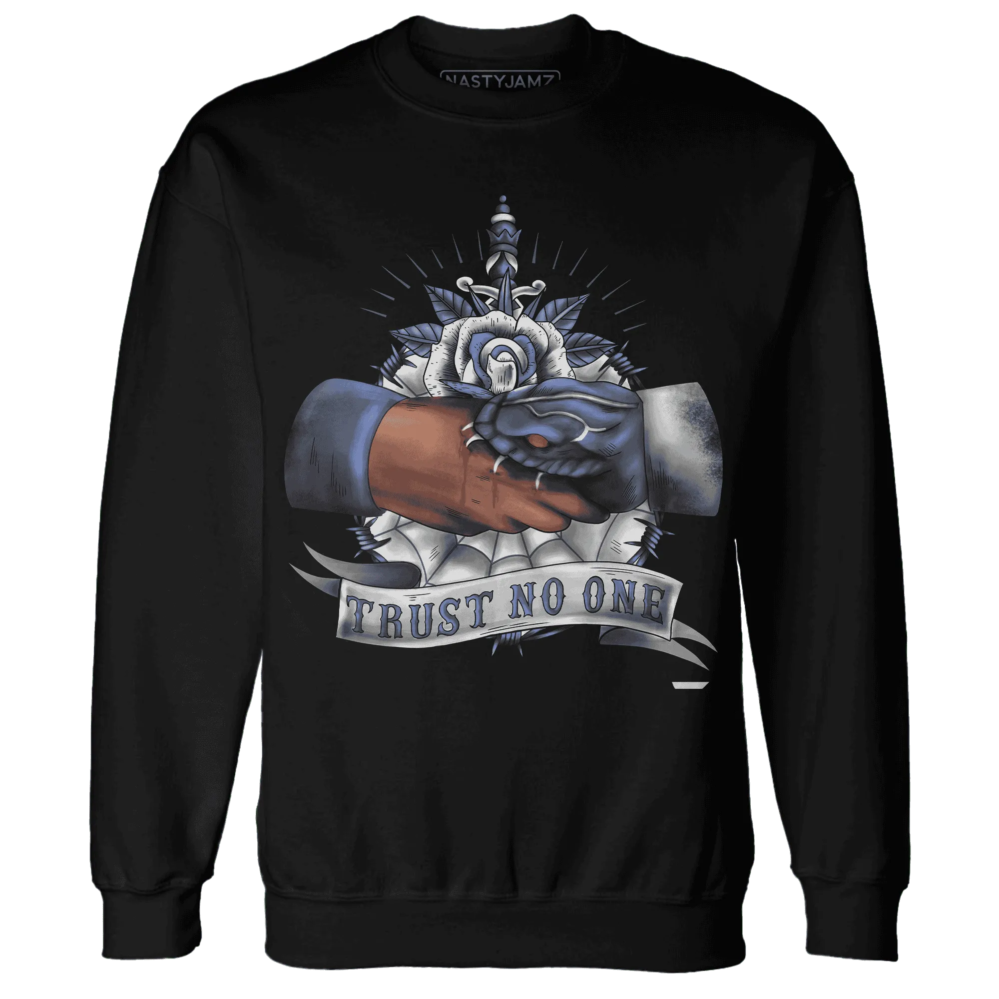 Low-Diffused-Blue-11s-Sweatshirt-Match-Trust-No-One-Old-School