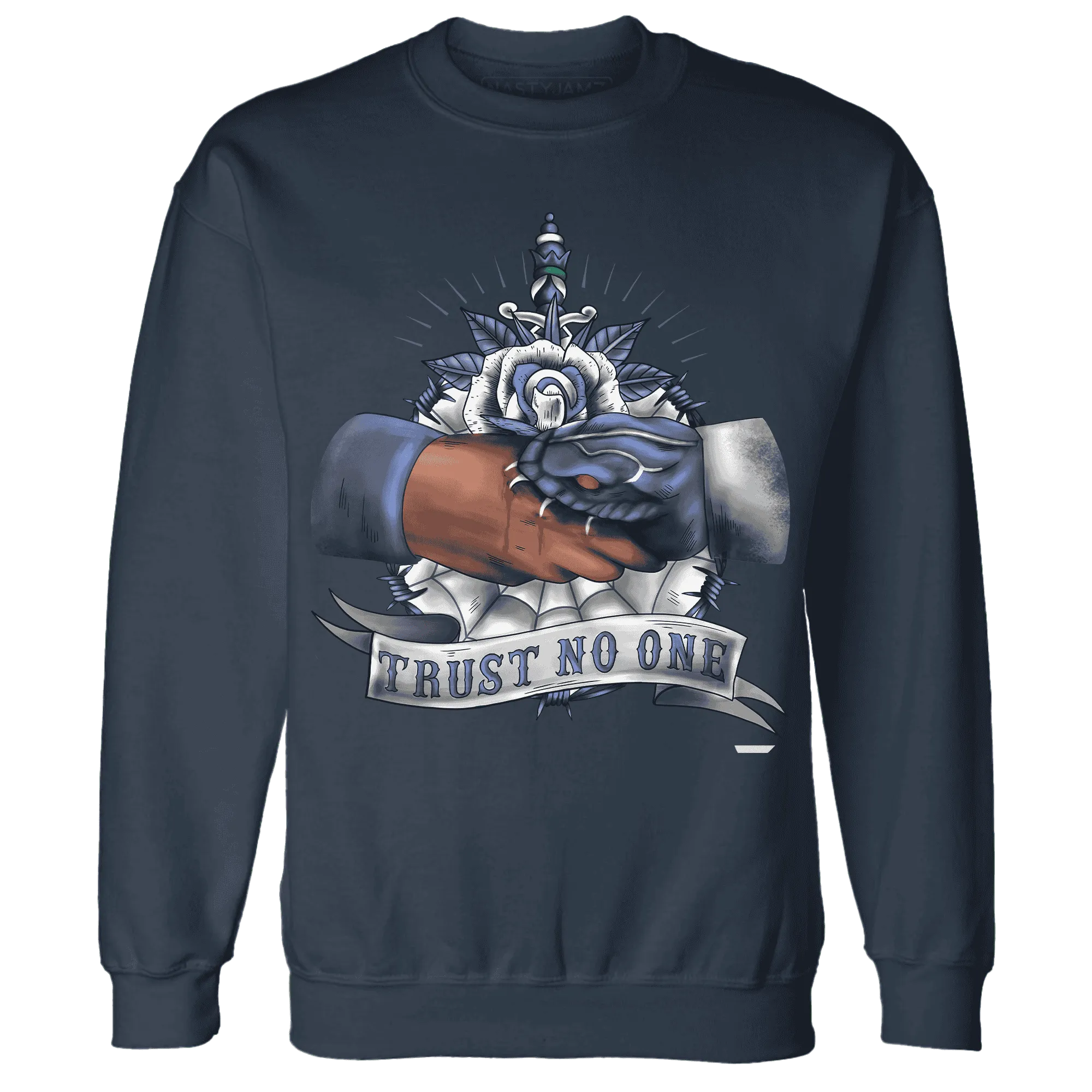 Low-Diffused-Blue-11s-Sweatshirt-Match-Trust-No-One-Old-School