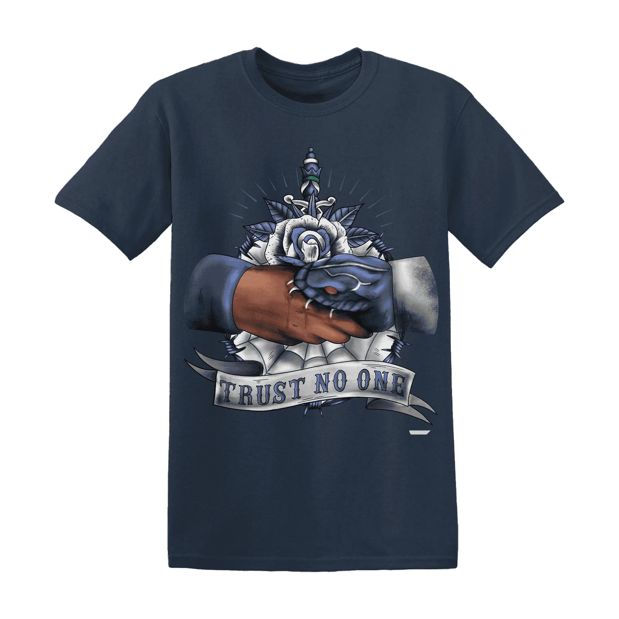 Low-Diffused-Blue-11s-T-Shirt-Match-Trust-No-One-Old-School