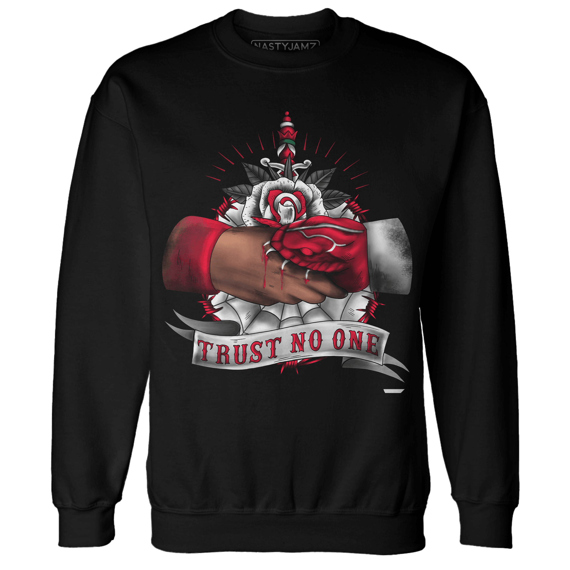 Retro Red Taxi 12s Sweatshirt Match Trust No One Old School - NastyJamz
