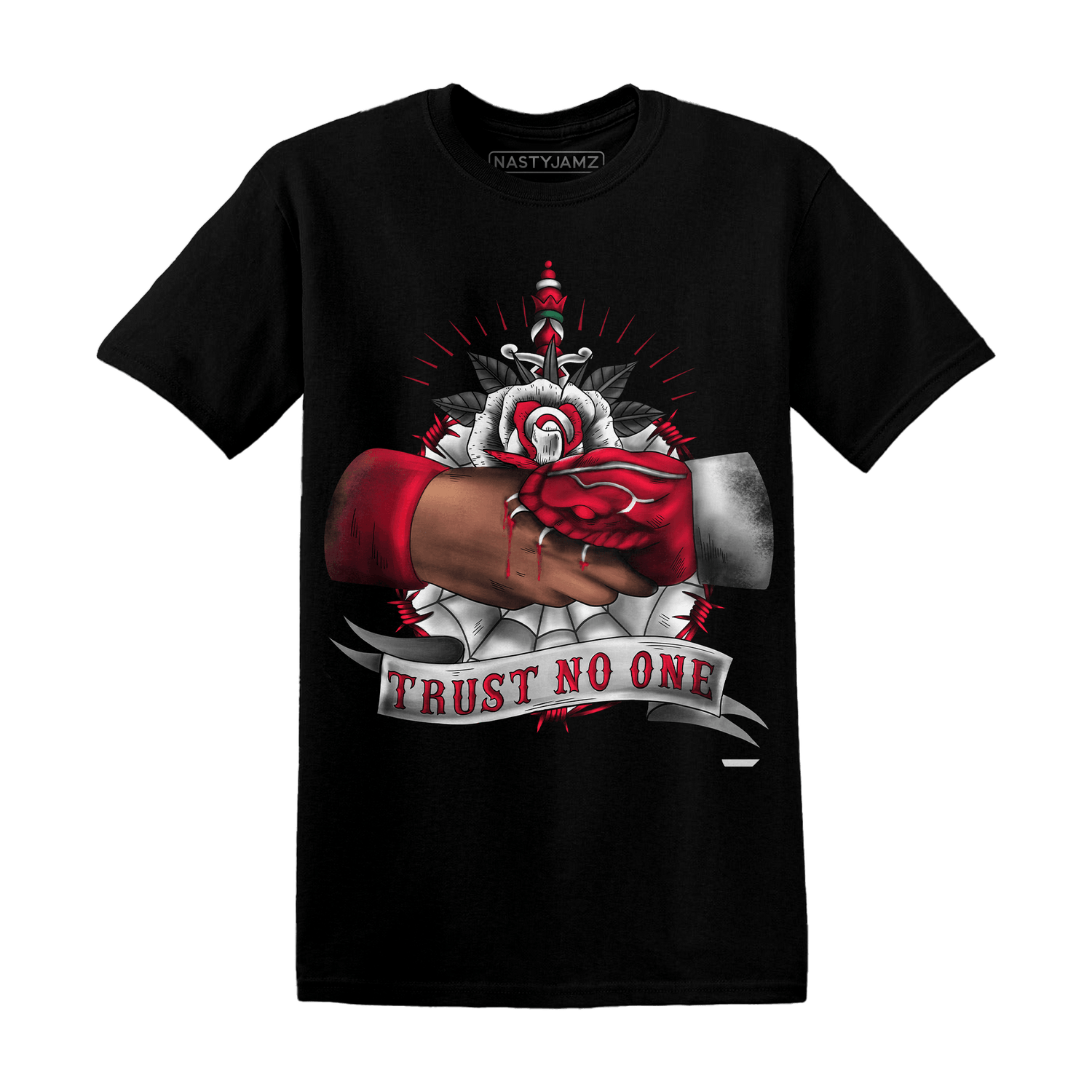 Retro Red Taxi 12s T Shirt Match Trust No One Old School - NastyJamz